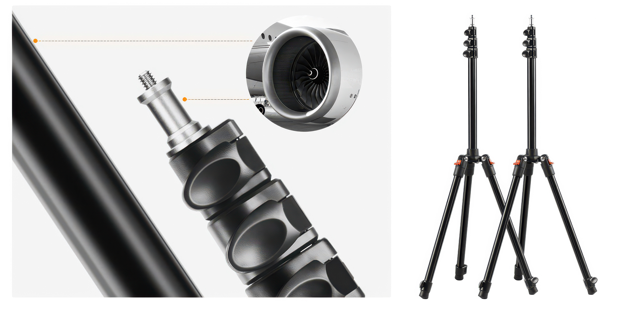 Zestaw 2 statywów oświetleniowych K&F Concept KF34.038S1 - 200 cm - Stabilność, na której możesz polegać