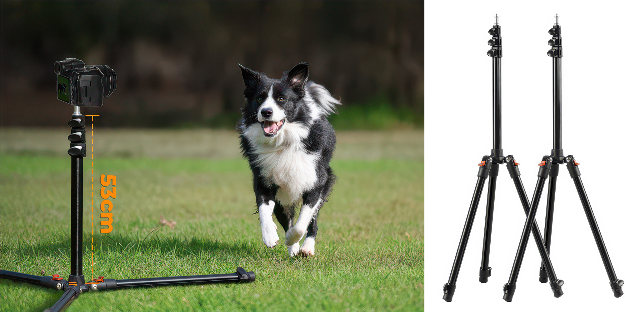 Zestaw 2 statywów oświetleniowych K&F Concept KF34.038S1 - 200 cm - Wysokość dopasowana do kadru