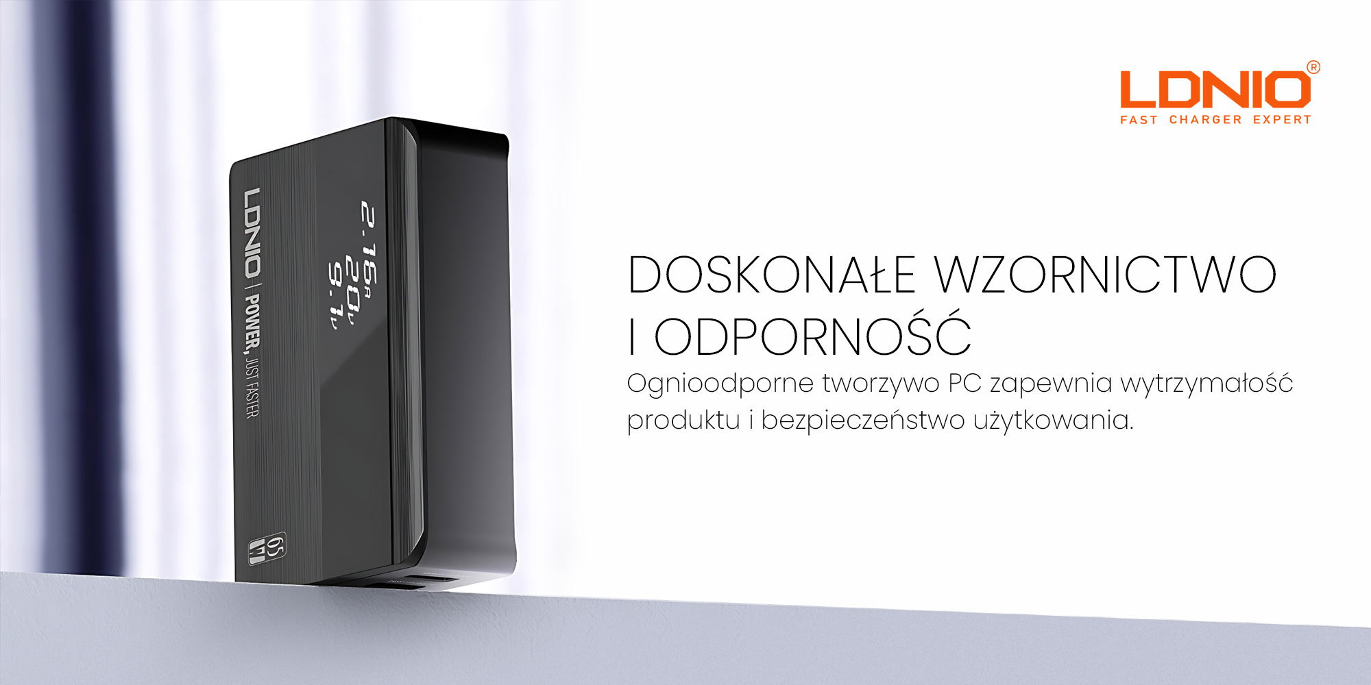 Ładowarka USB Ldnio A4808Q - 2x USB, 2x USB-C, 65 W - Elegancja i bezpieczeństwo