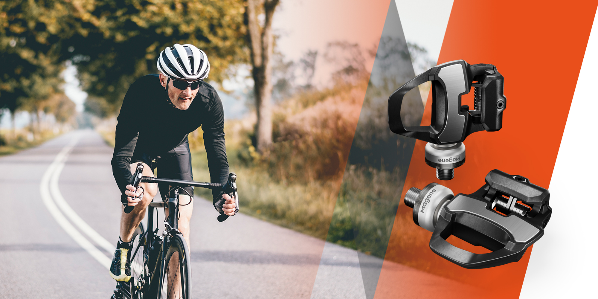 Pedały rowerowe Magene P715 S z miernikiem mocy SPD-SL - czarne