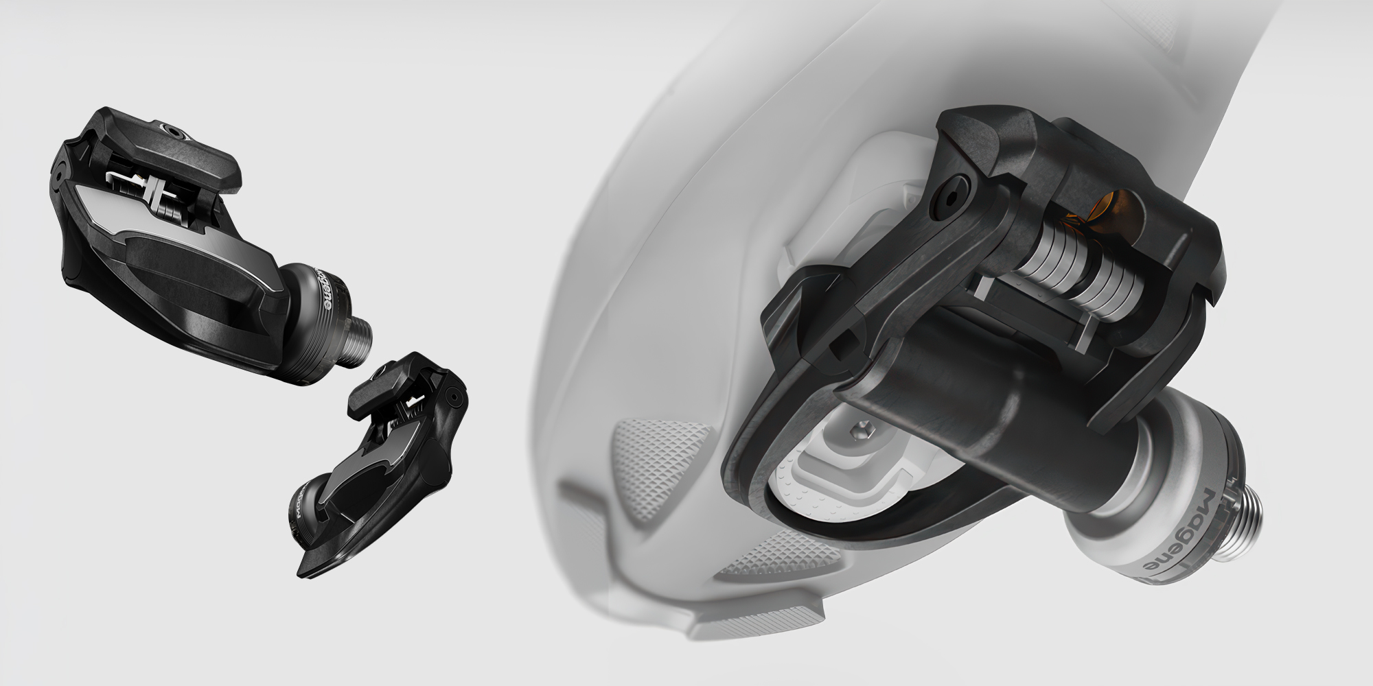 Pedały rowerowe Magene P715 S z miernikiem mocy SPD-SL - czarne