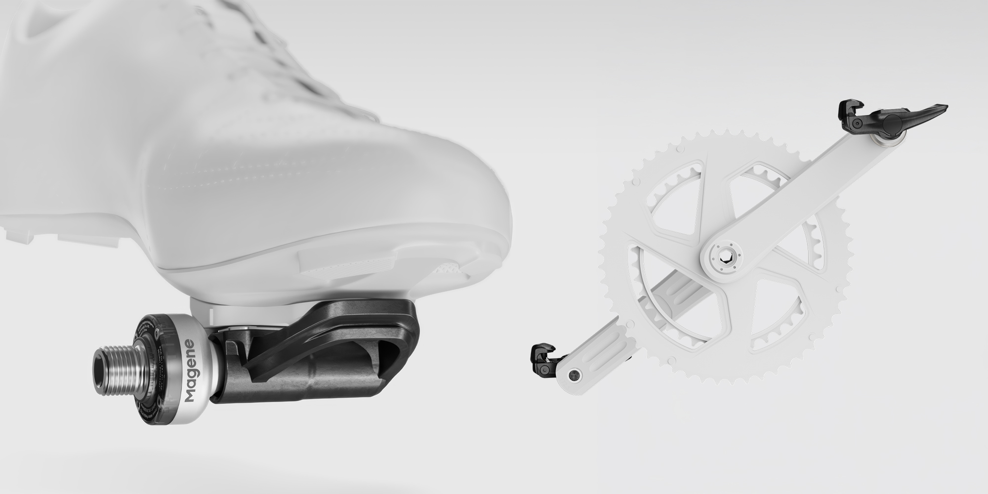 Pedały rowerowe Magene P715 S z miernikiem mocy SPD-SL - srebrne