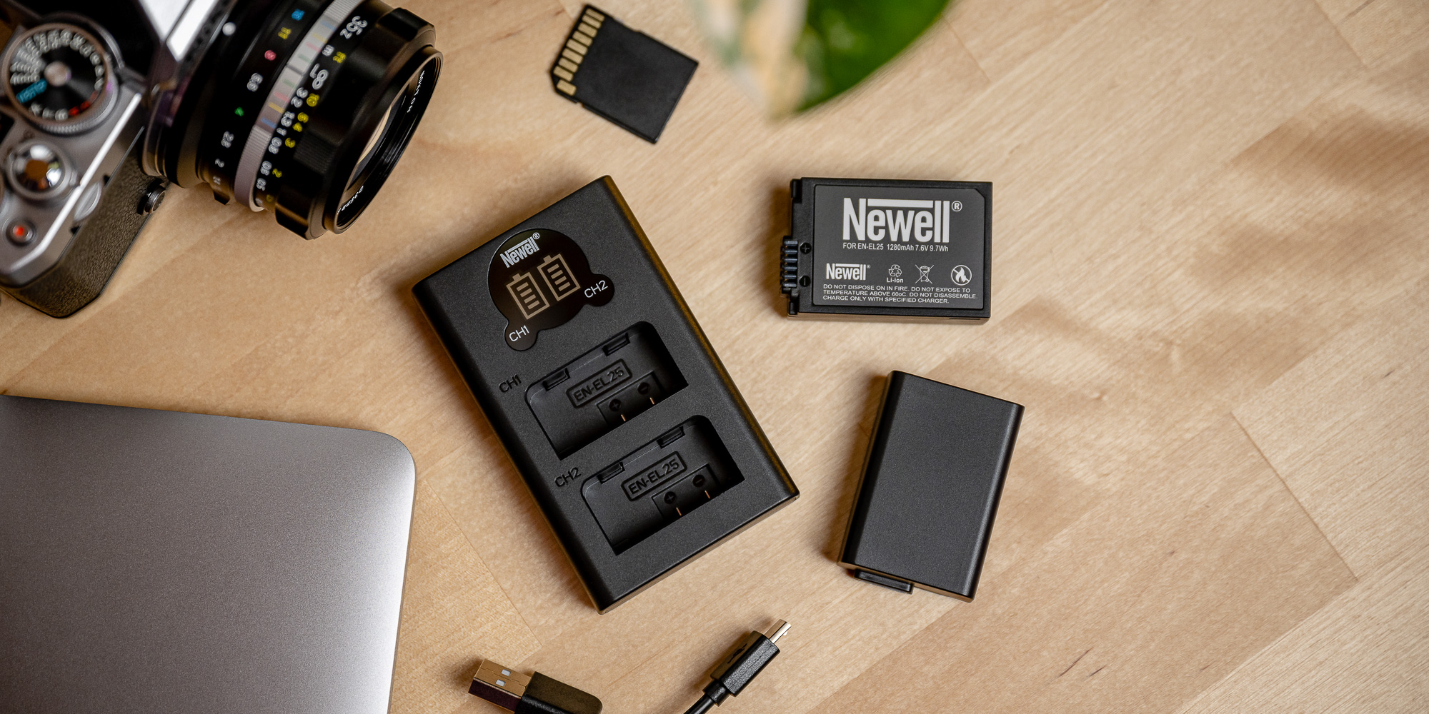 Ładowarka dwukanałowa Newell DL-USB-C do akumulatorów EN-EL2