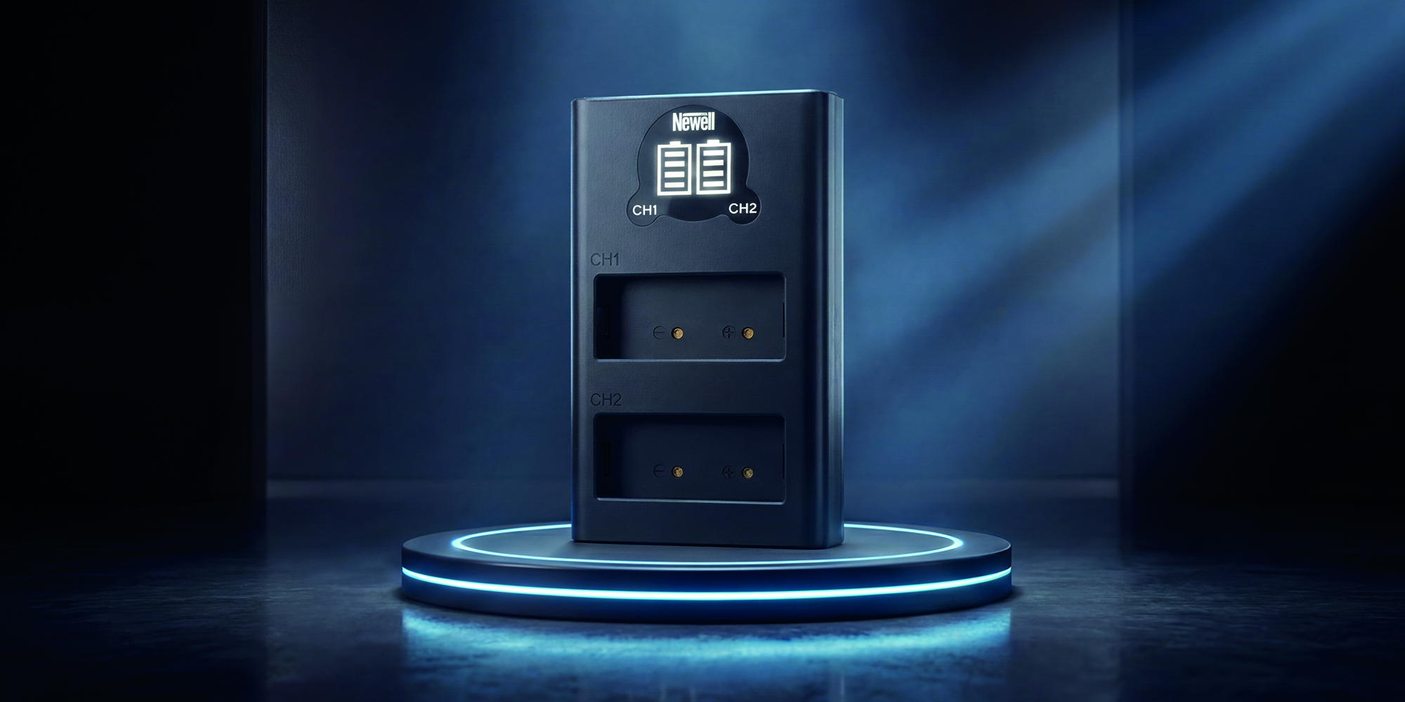 width=100% Ładowarka dwukanałowa Newell DL-USB-C do akumulatorów LP-E6 do Canon