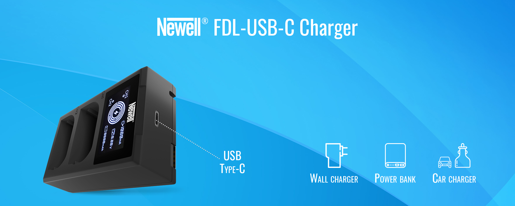 Ładowarka dwukanałowa Newell FDL-USB-C do akumulatorów
