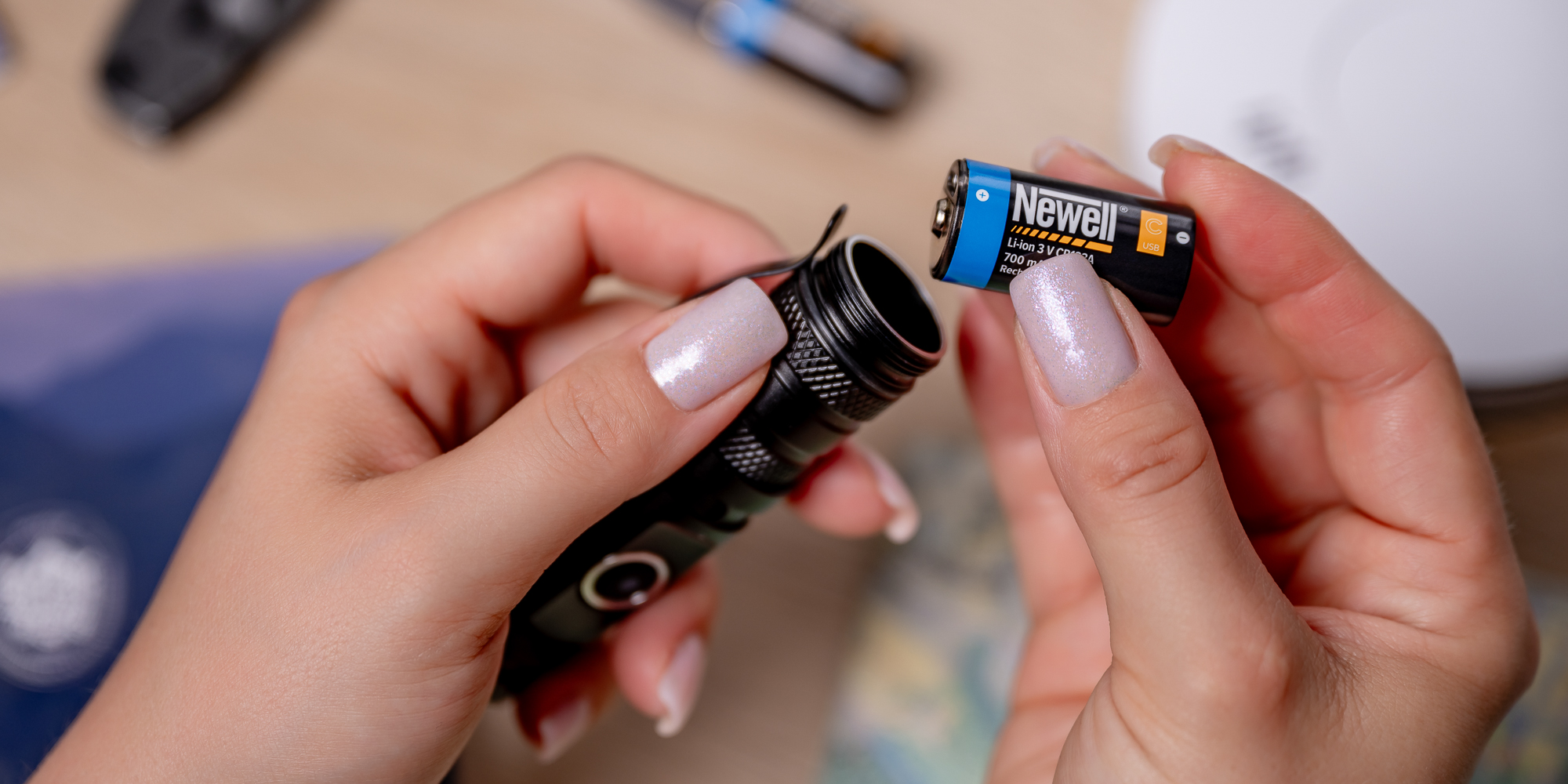 Akumulator Newell CR123A USB-C 700 mAh 2 szt. blister