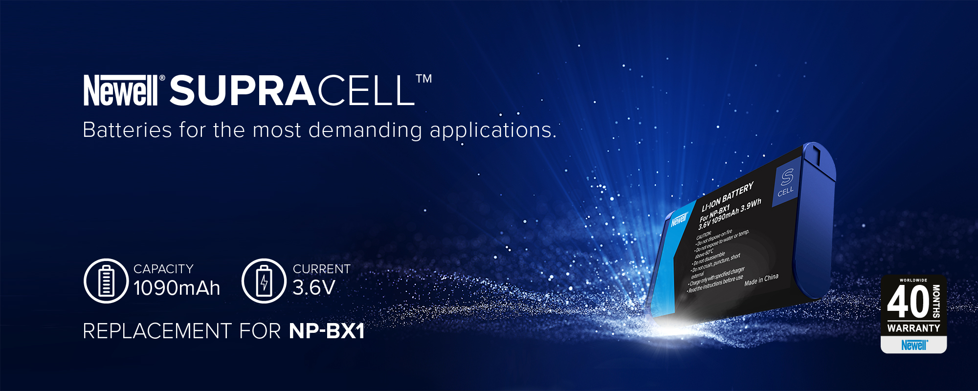 Newell SupraCell Protect ersättningsbatteri NP-BX1 för Sony