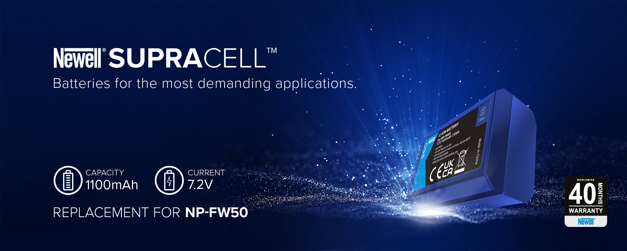 Newell SupraCell Protect ersättningsbatteri NP-FW50 för Sony