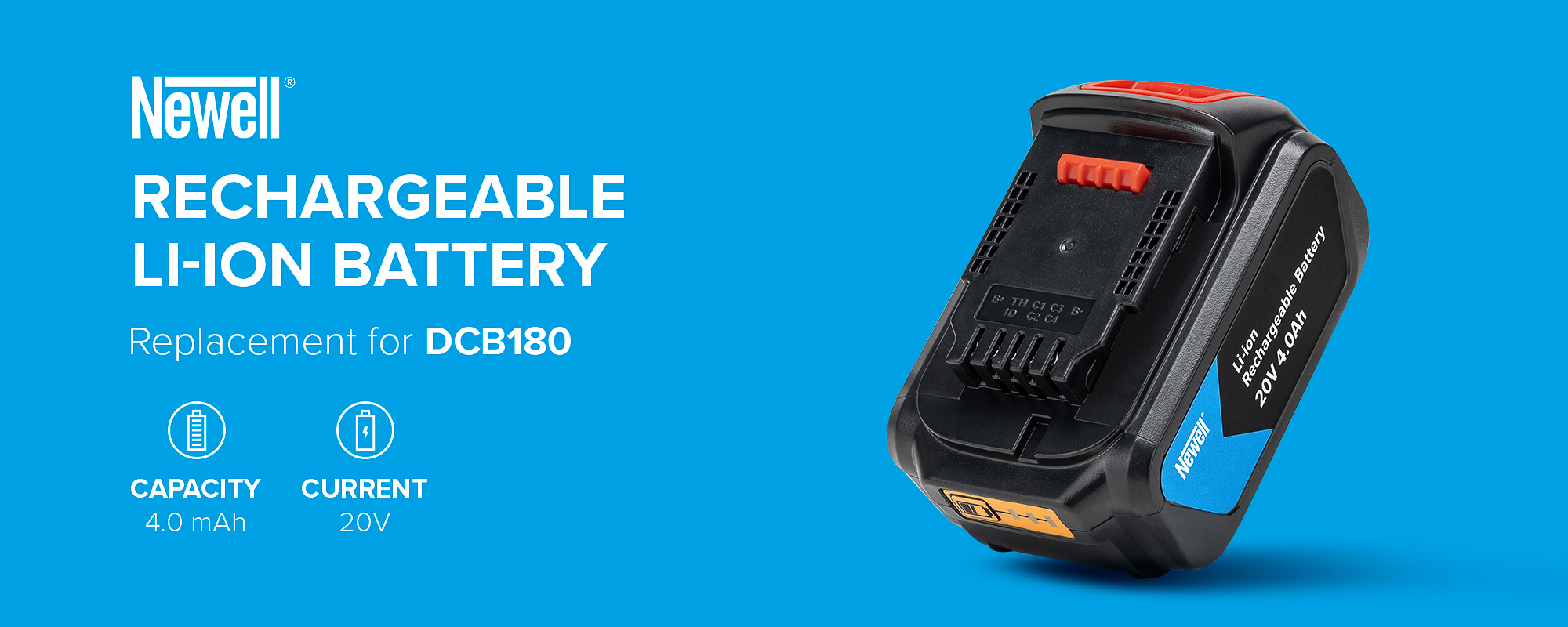 Akumulator Newell zamiennik DCB180 do Dewalt - 20 V / 4 Ah
