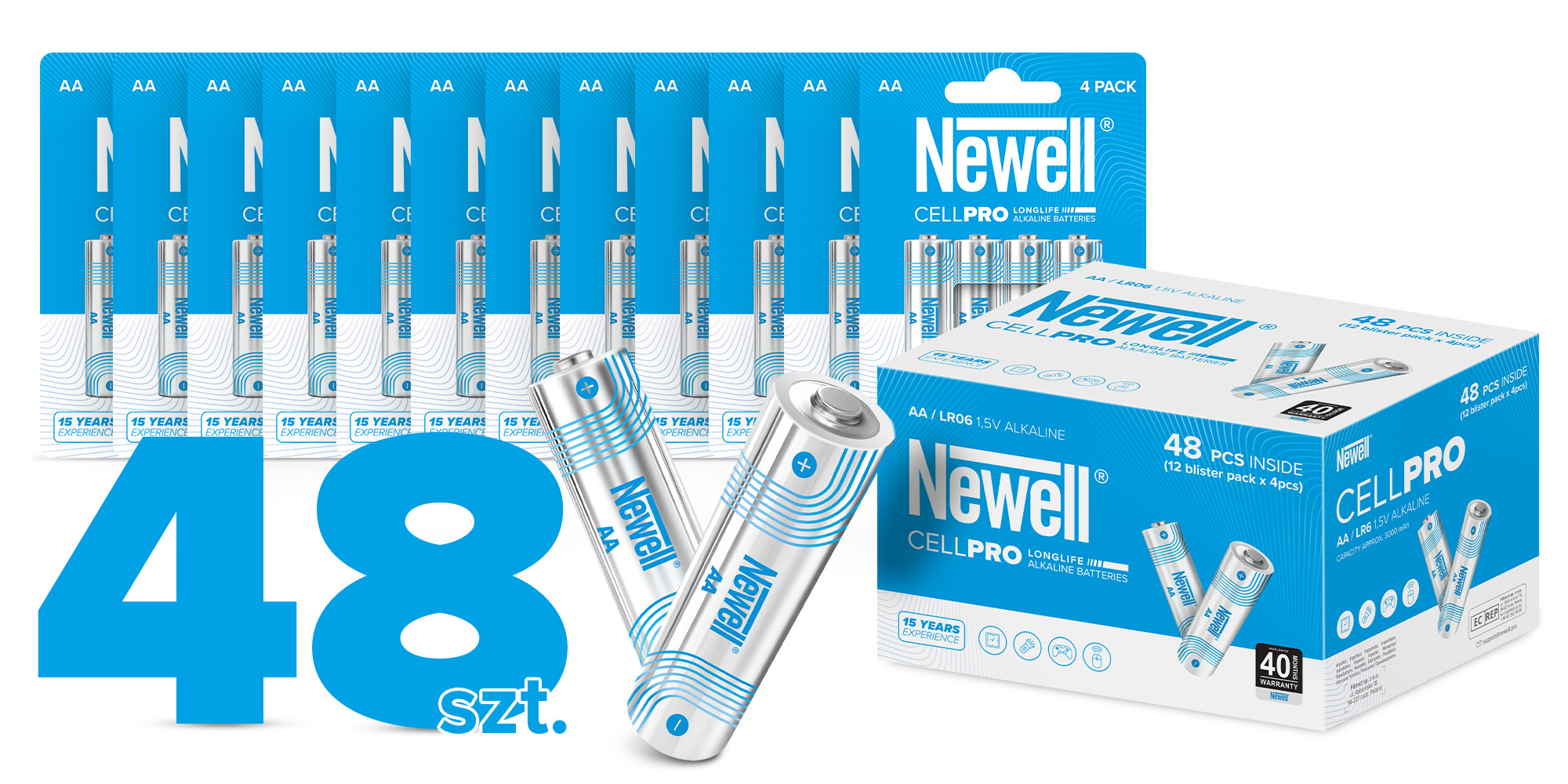Bateria alkaliczna Newell CellPro AA 12x4 szt. blister