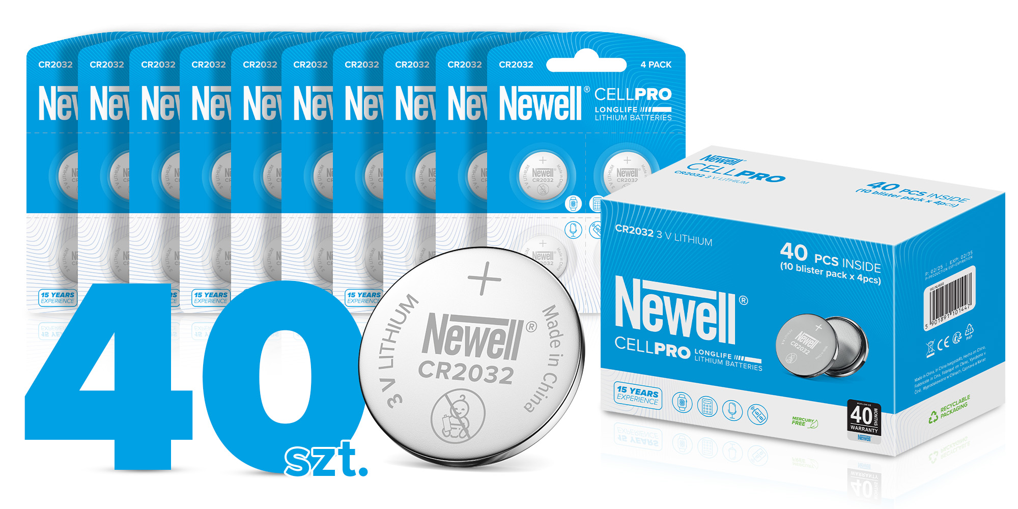 Bateria litowa Newell CellPro CR2032 10x4 szt. blister
