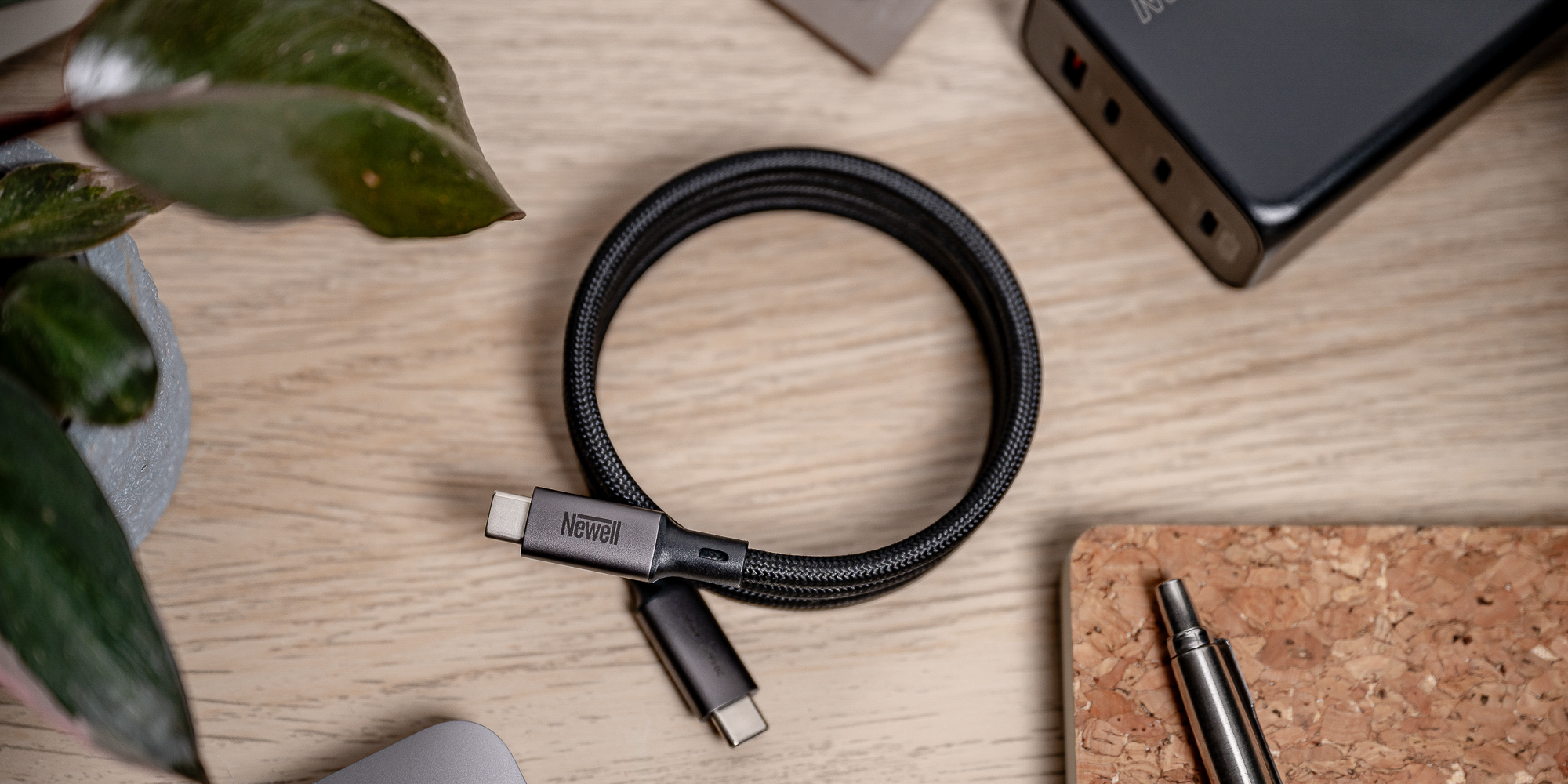 Kabel magnetyczny Newell USB-C - USB-C 3.2 Gen 2 - 1 m, grafitowy