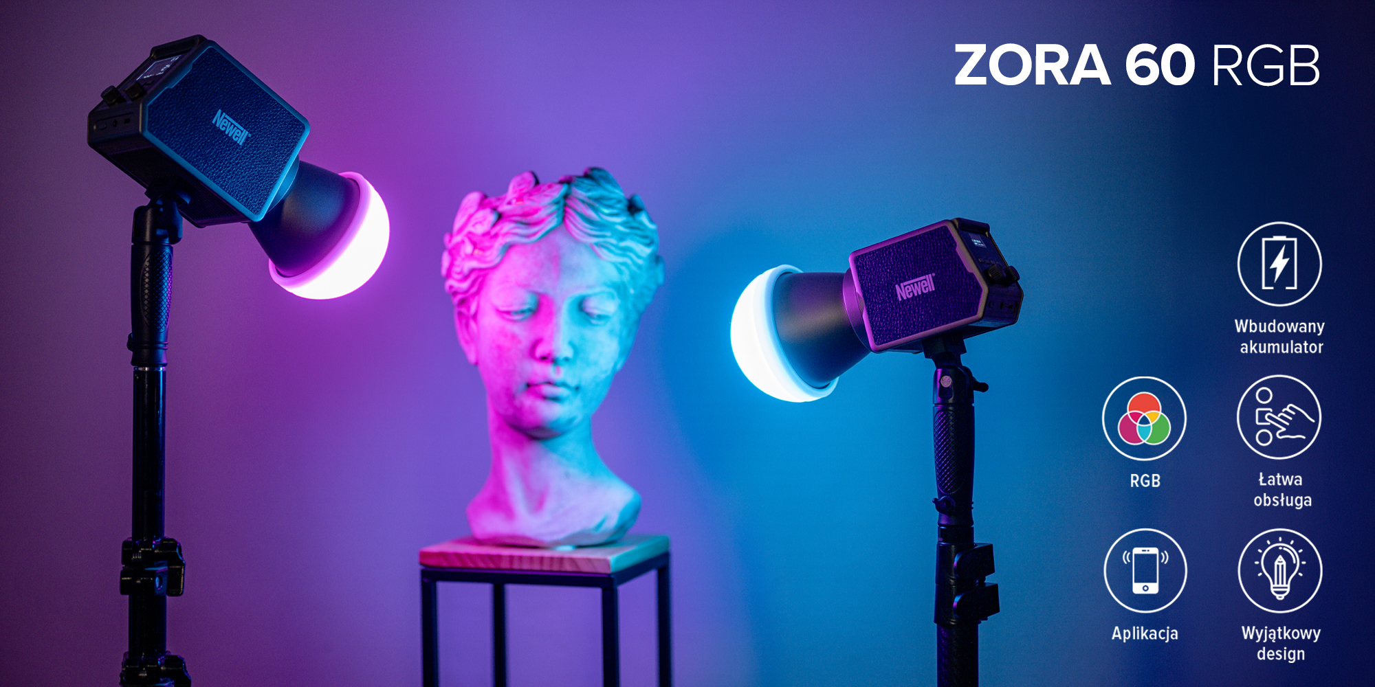 Lampa LED Newell Zora 60 RGB