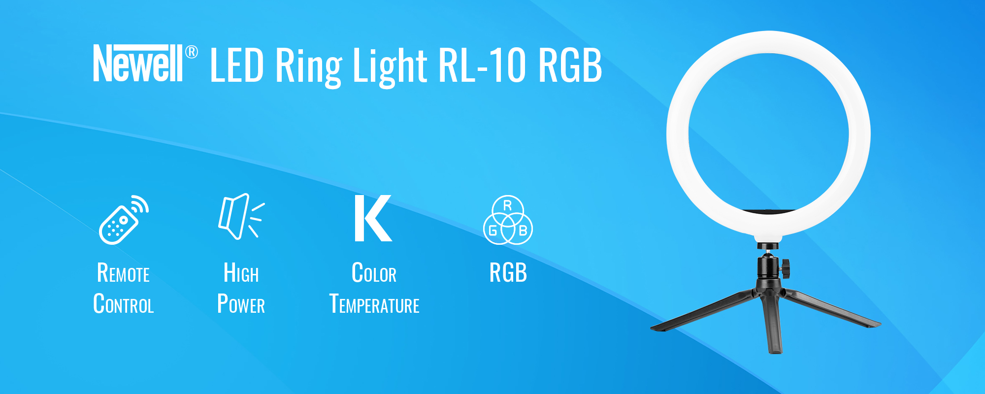 Lampa pierścieniowa LED Newell RL10 RGB
