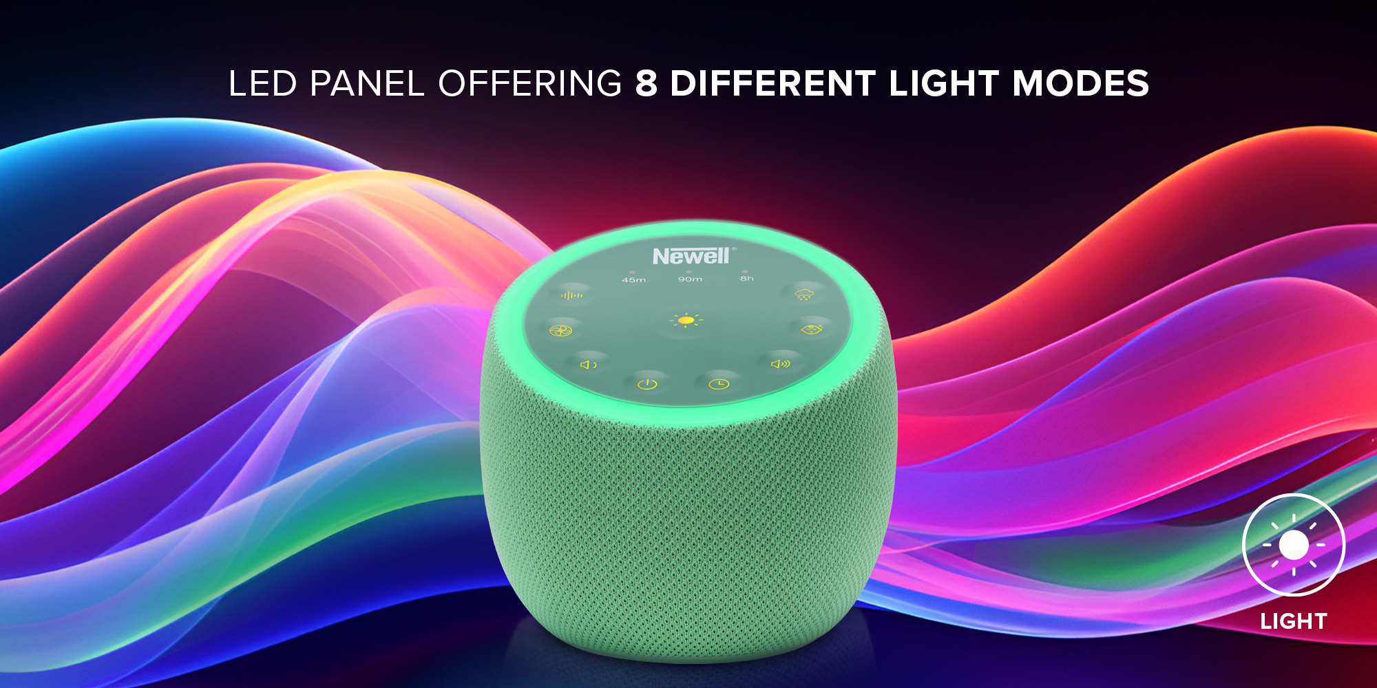Newell Hypnos LED Nachtlampje met Witte Ruis Functie - Groen