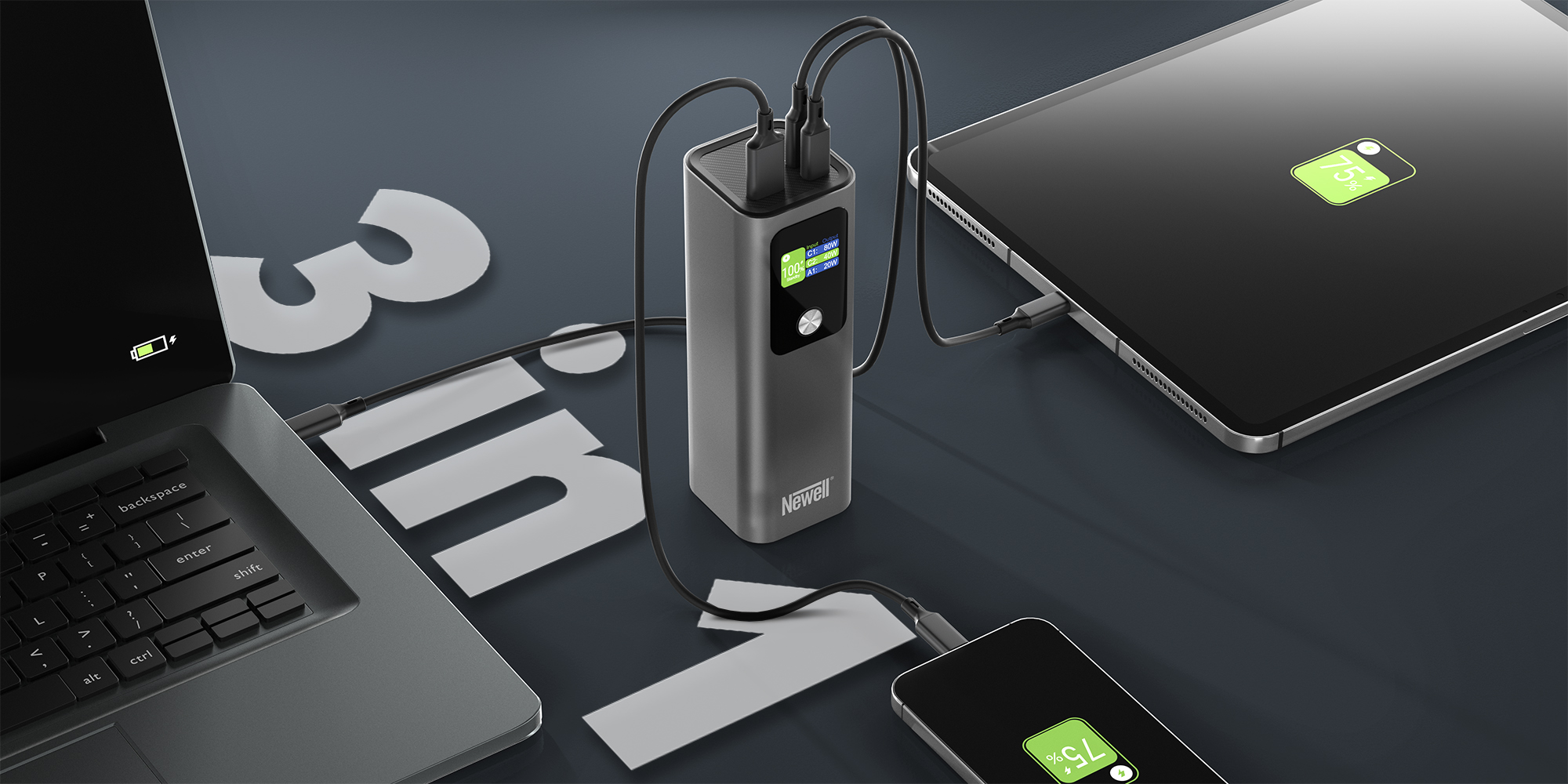 Power Bank Newell Vayu 27000 mAh PD 140 W