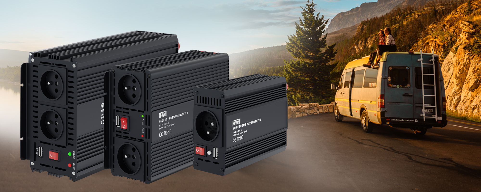 Newell feszültség inverter tiszta szinusz hullámmal - 12 V _ 230 V, 500 W