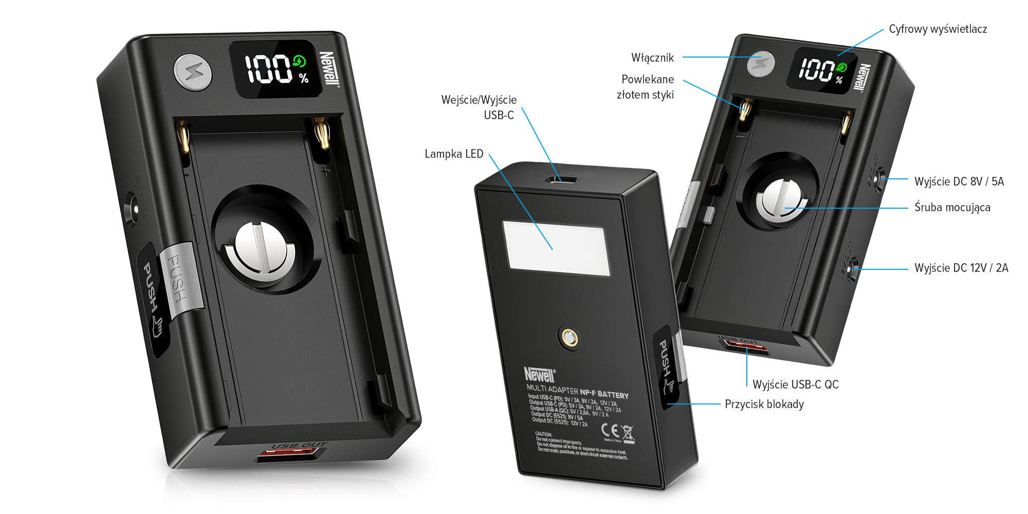 Uniwersalny adapter Newell DC - USB do akumulatorów NP-F