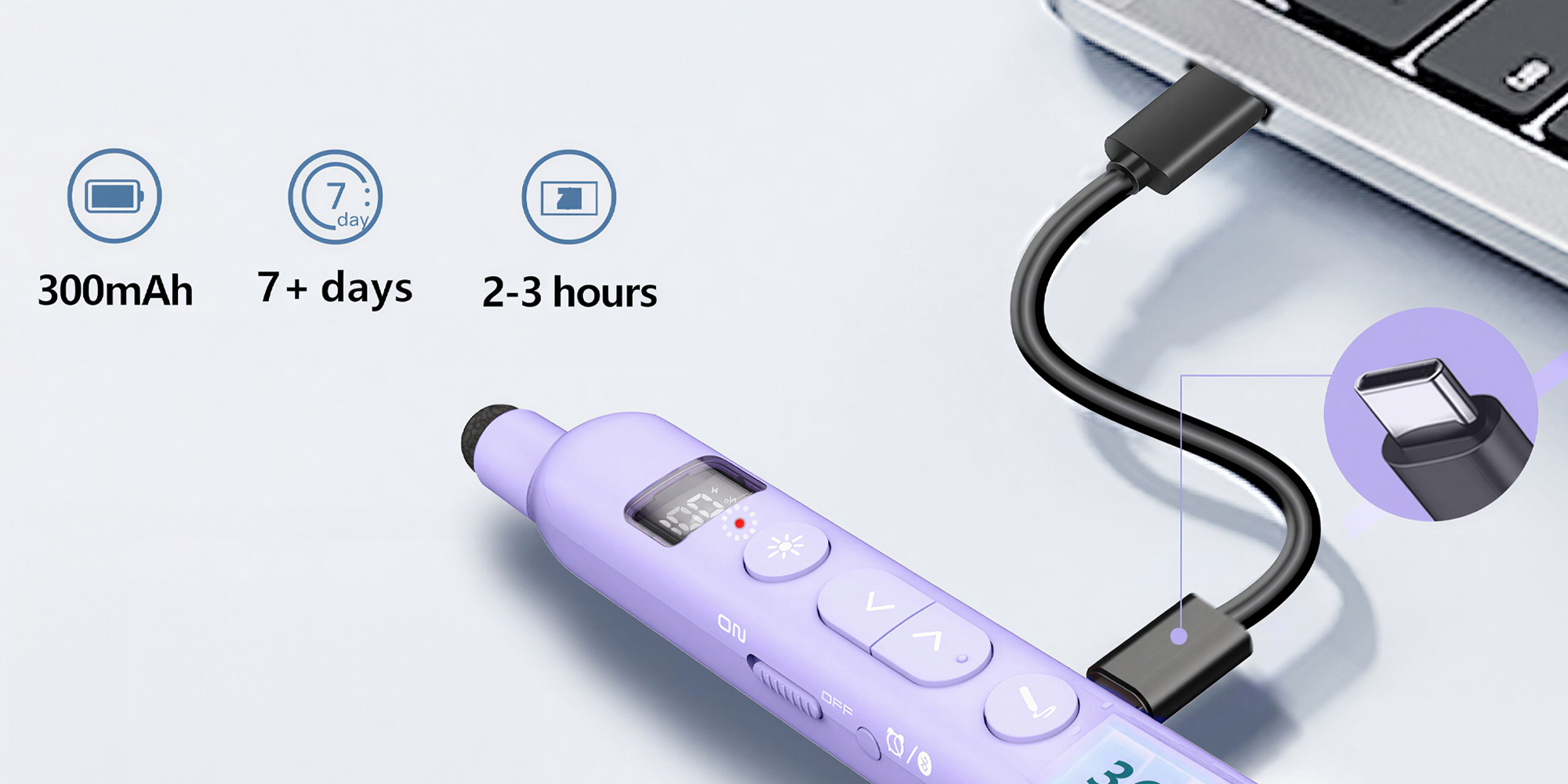 width=100% Pilot z wskaźnikiem laserowym do prezentacji multimedialnych Norwii N21 BLE