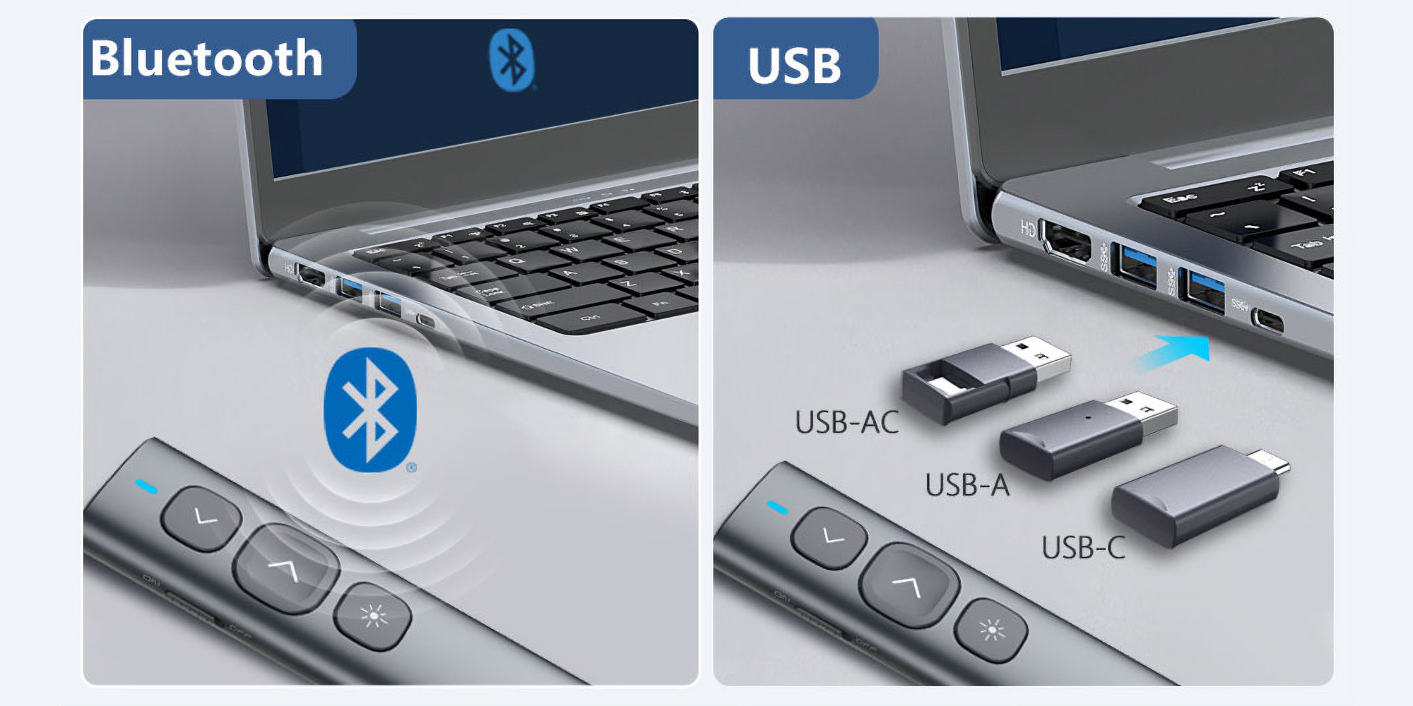 width=100% Pilot z wskaźnikiem laserowym do prezentacji multimedialnych Norwii N95 Plus BLE
