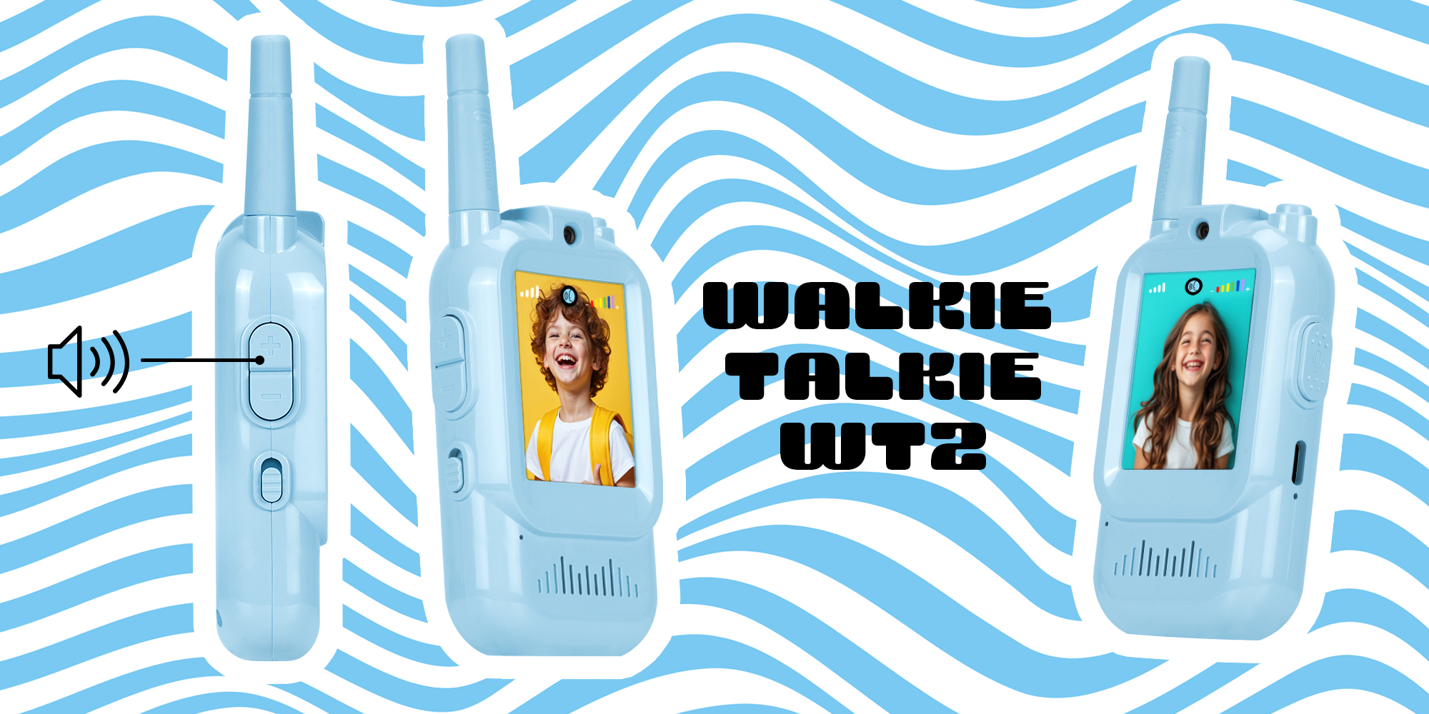 Krótkofalówka wideo Redleaf walkie-talkie WT2 - niebieska, niebieska