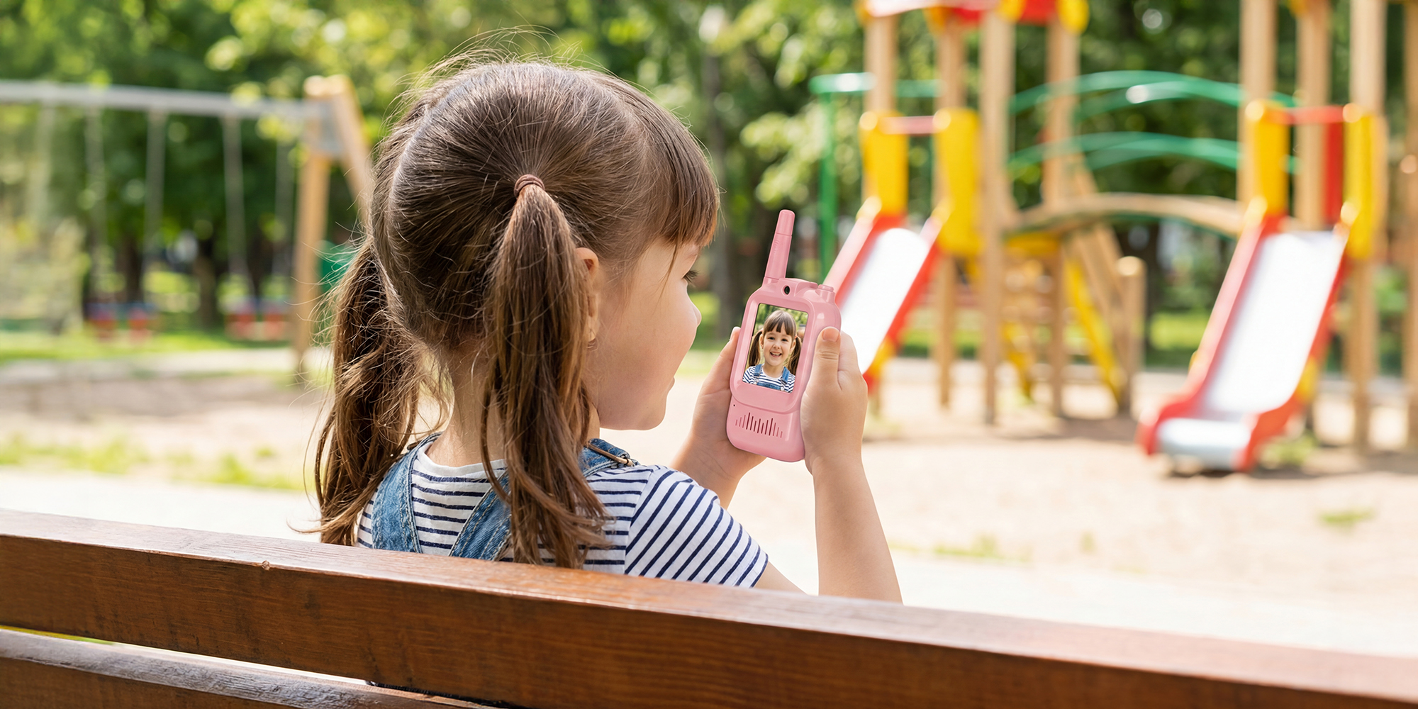 Krótkofalówka wideo Redleaf walkie-talkie WT2 - niebieska, różowa