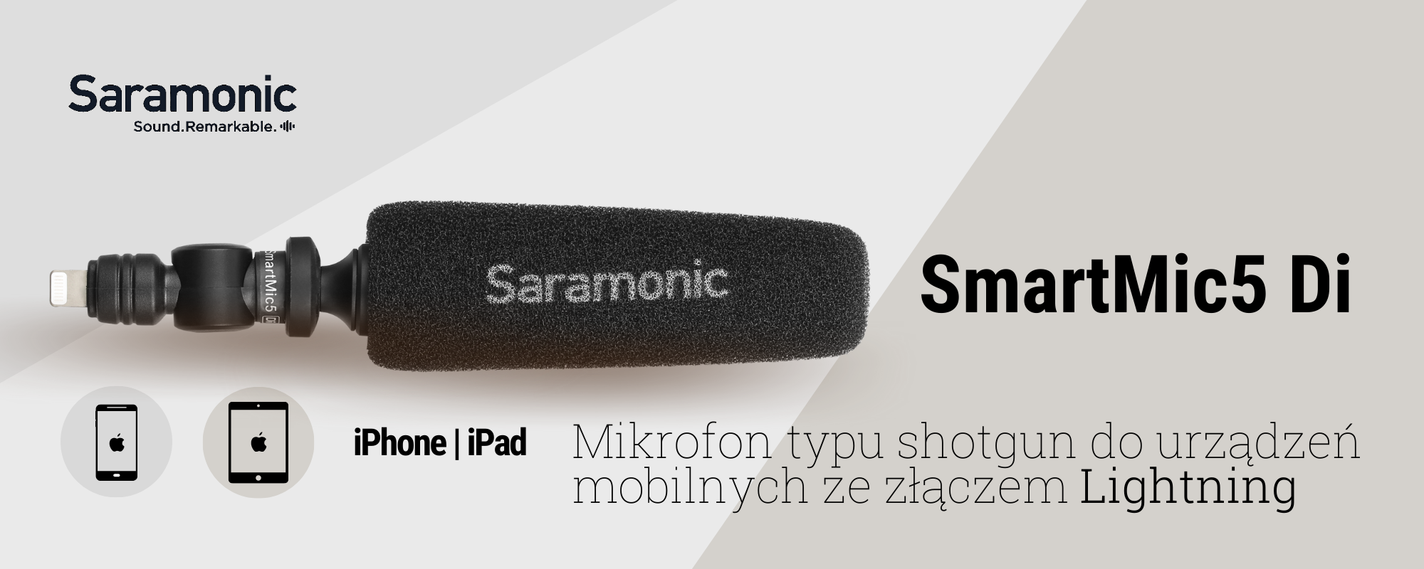 Microphone canon Saramonic SmartMic5 pour appareils mobiles