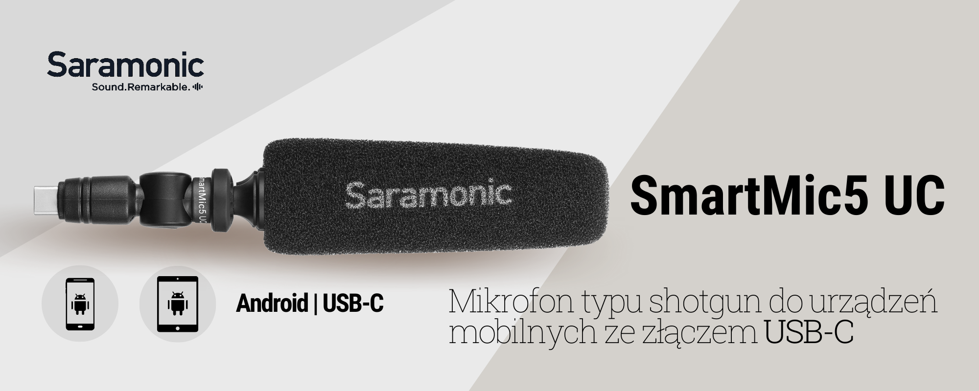 Mikrofon typu shotgunc Saramonic SmartMic5 dla urządzeń mobilnych