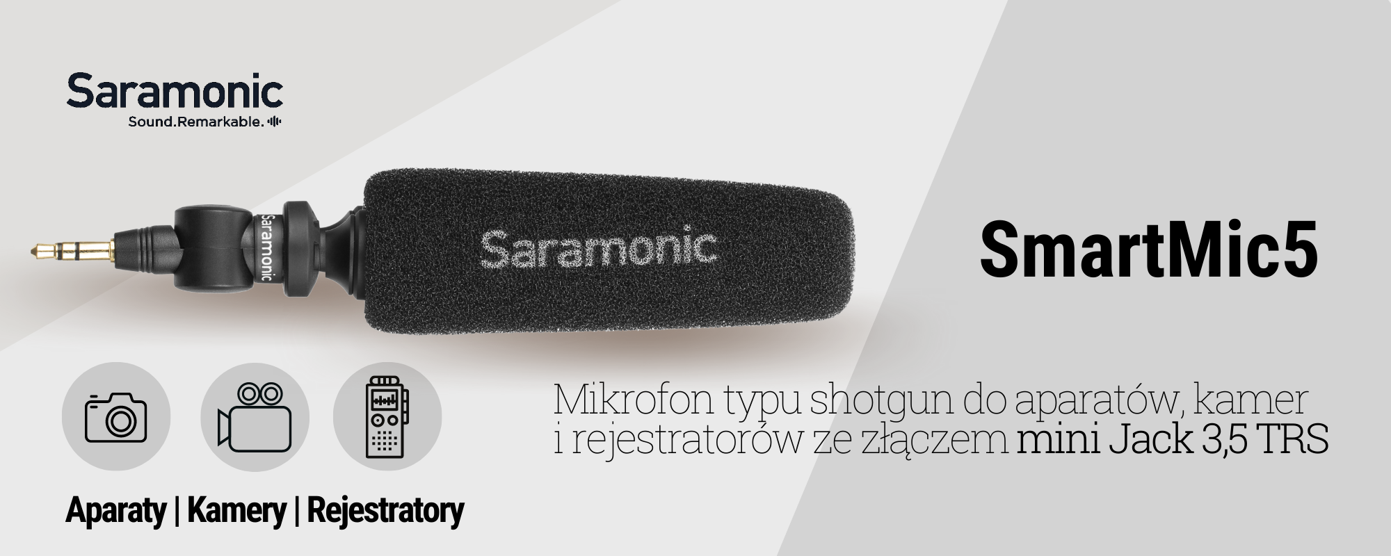 Mikrofon typu shotgunc Saramonic SmartMic5 dla aparatów i kamer