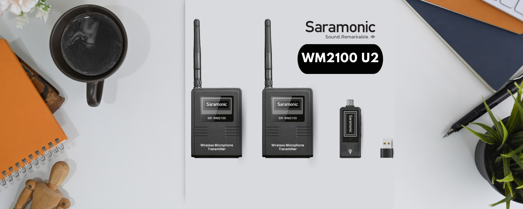 Saramonic WM2100 U2 Kabelloses Audio-Übertragungs-Kit