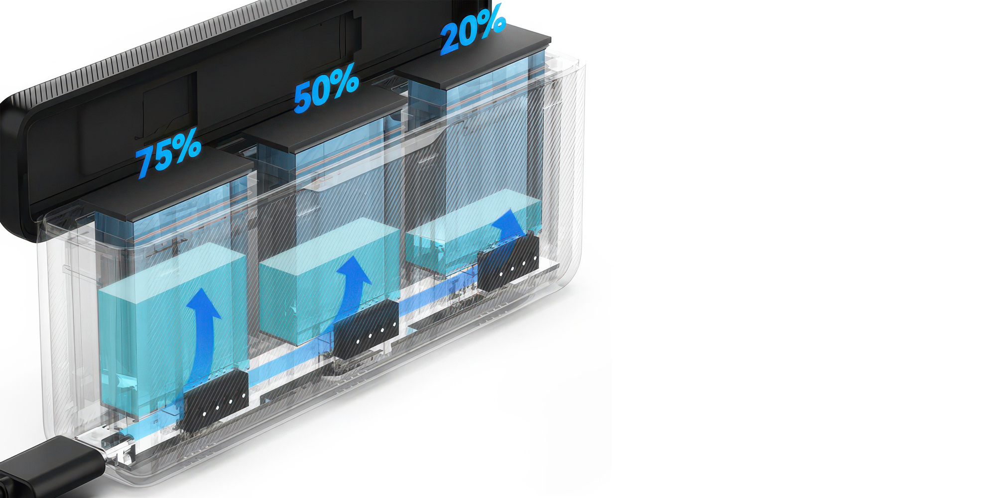 Ładowarka trójkanałowa Telesin S0-BCG-34-TDJ do akumulatorów DJI Action 5 Pro