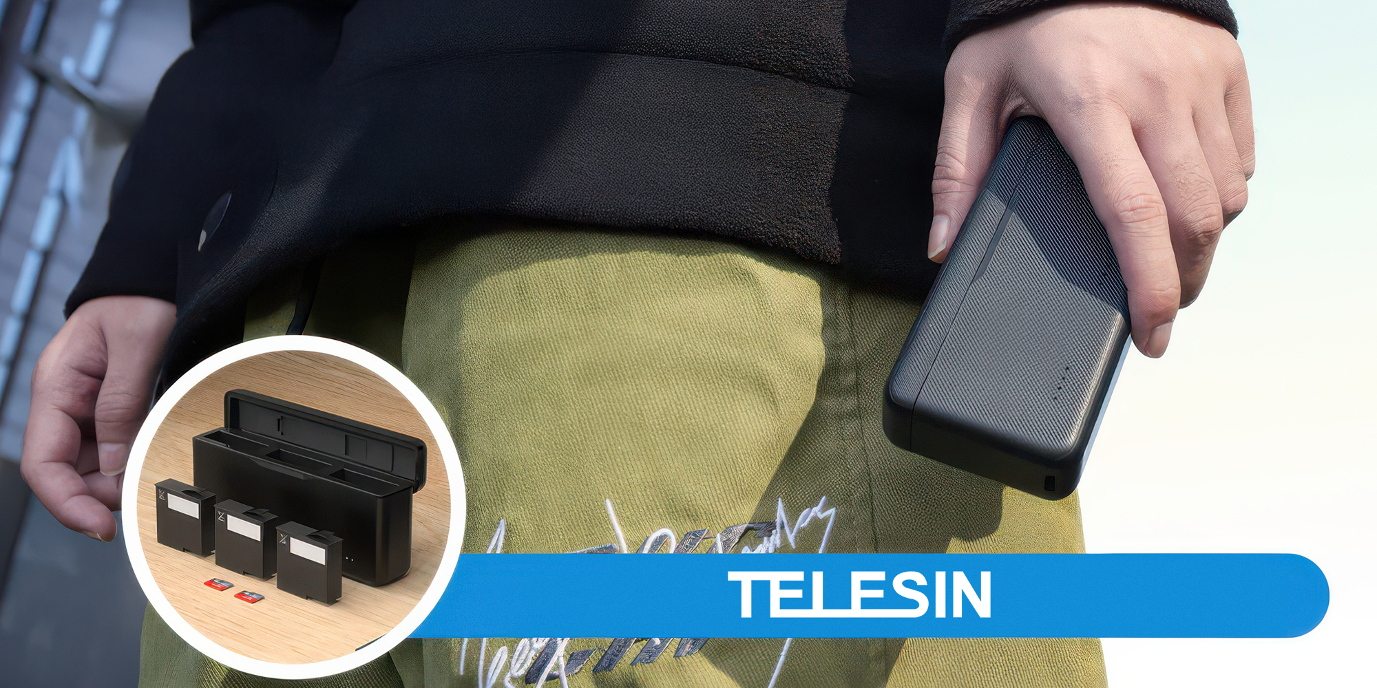 Ładowarka trójkanałowa Telesin S0-BCG-34-TDJ do akumulatorów DJI Action 5 Pro