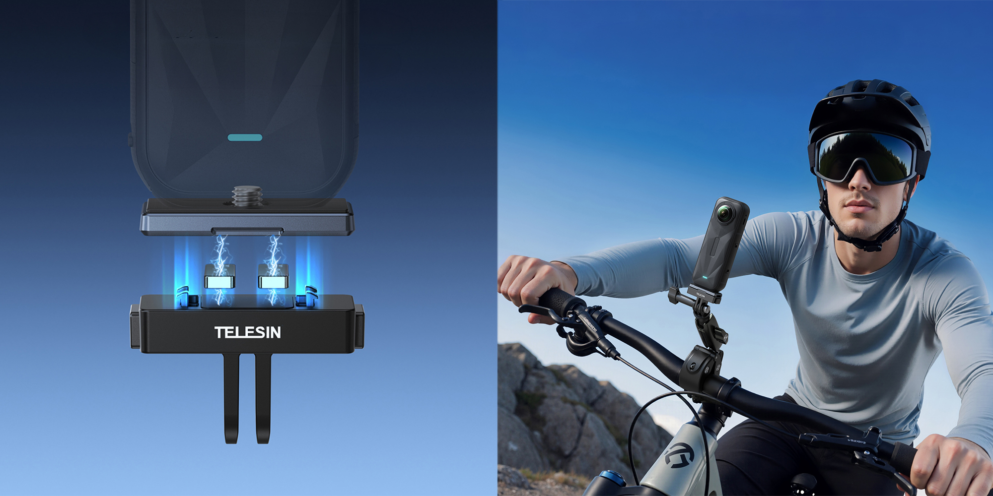 Adapter montażowy magnetyczny Telesin S7-JBK-18-TIS do kamer Insta360 Ace Pro / X3 / X4 / X5