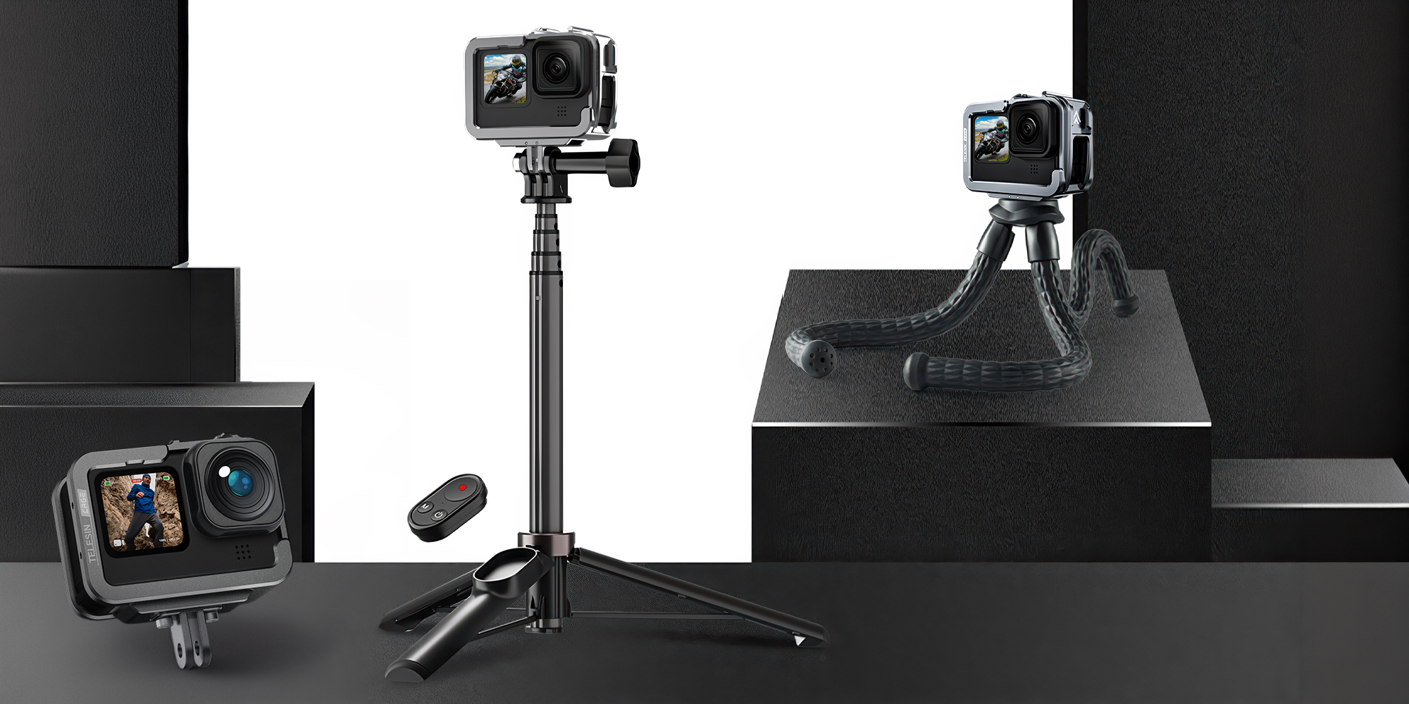 width=100% Klatka metalowa Telesin GP-FMS-G11 do kamer GoPro Hero 9 / 10 / 11 / 12 / 13