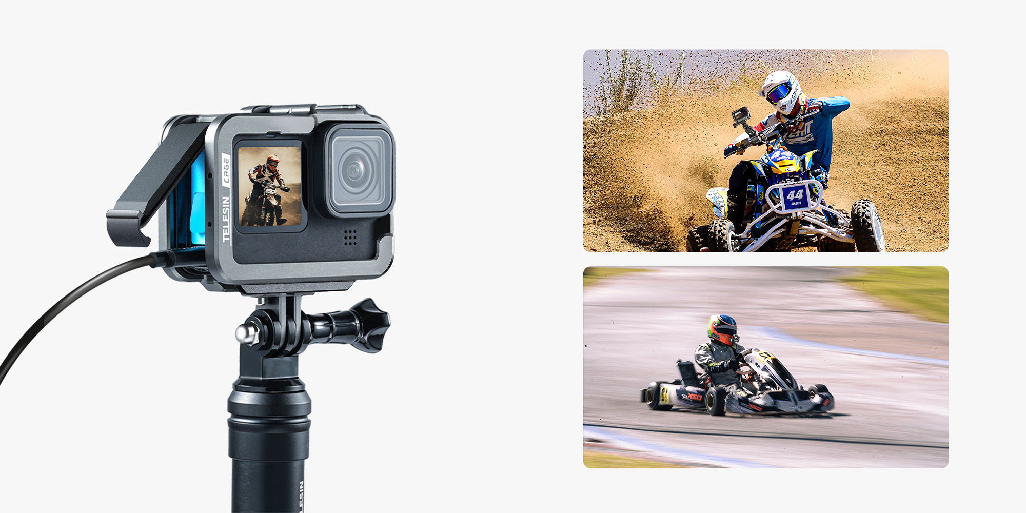 width=100% Klatka metalowa Telesin GP-FMS-G11 do kamer GoPro Hero 9 / 10 / 11 / 12 / 13