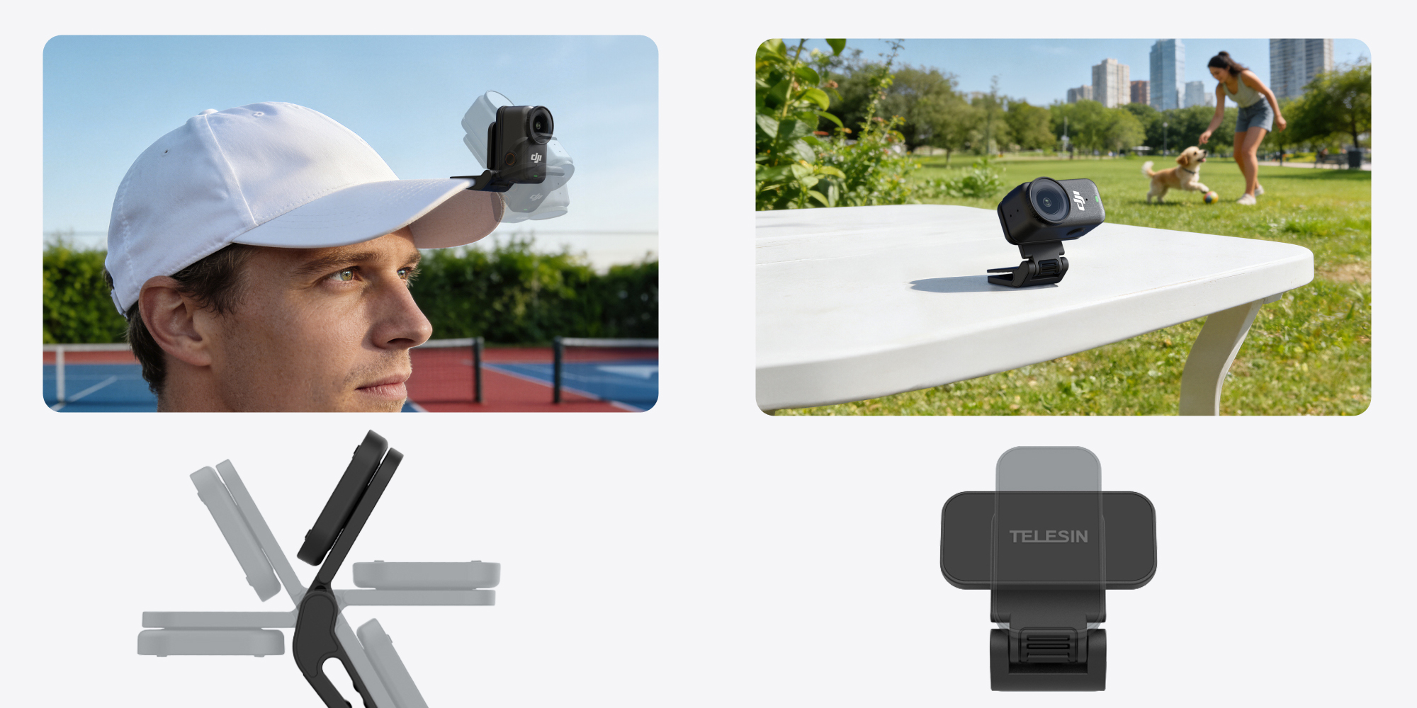 Magnetyczny klips do czapki Telesin S3-HMH-05-TDJ do kamer DJI Osmo Nano