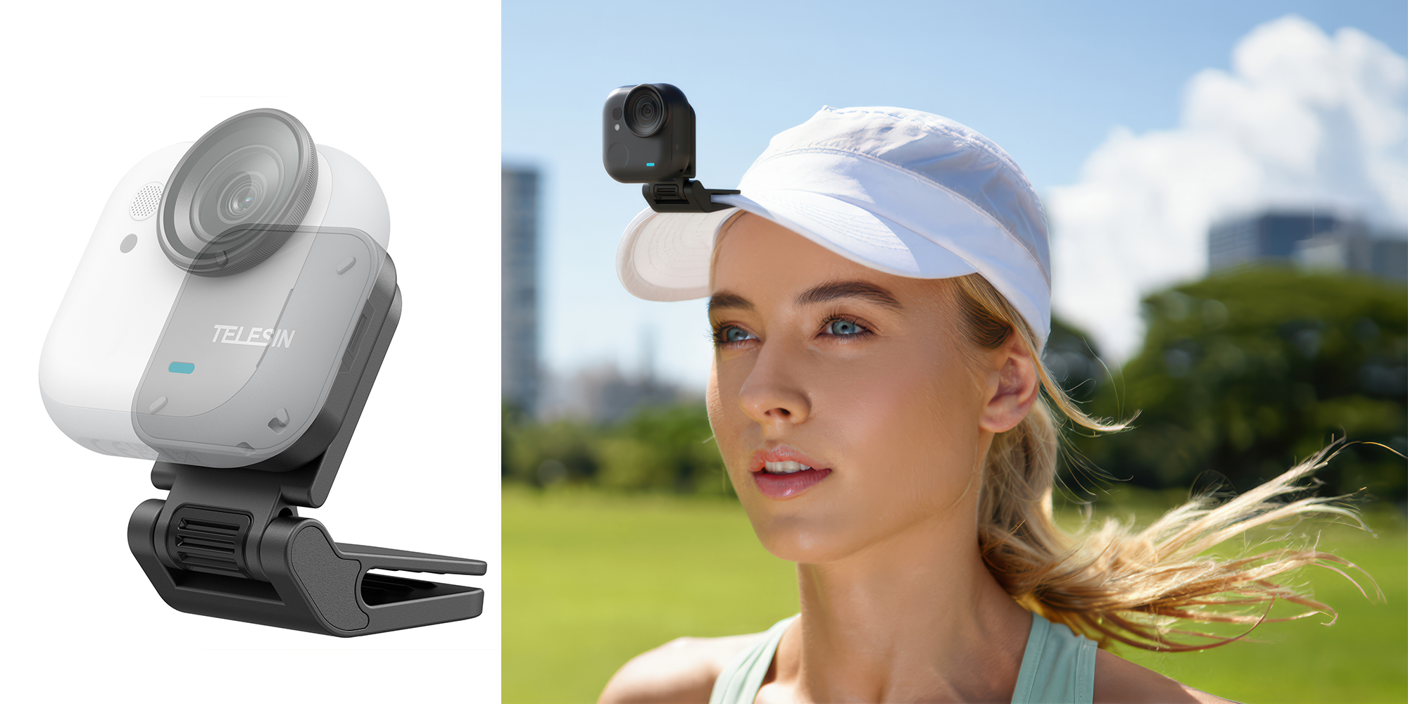Magnetyczny klips do czapki Telesin S3-HMH-05-TIS do kamer Insta360 Go Ultra