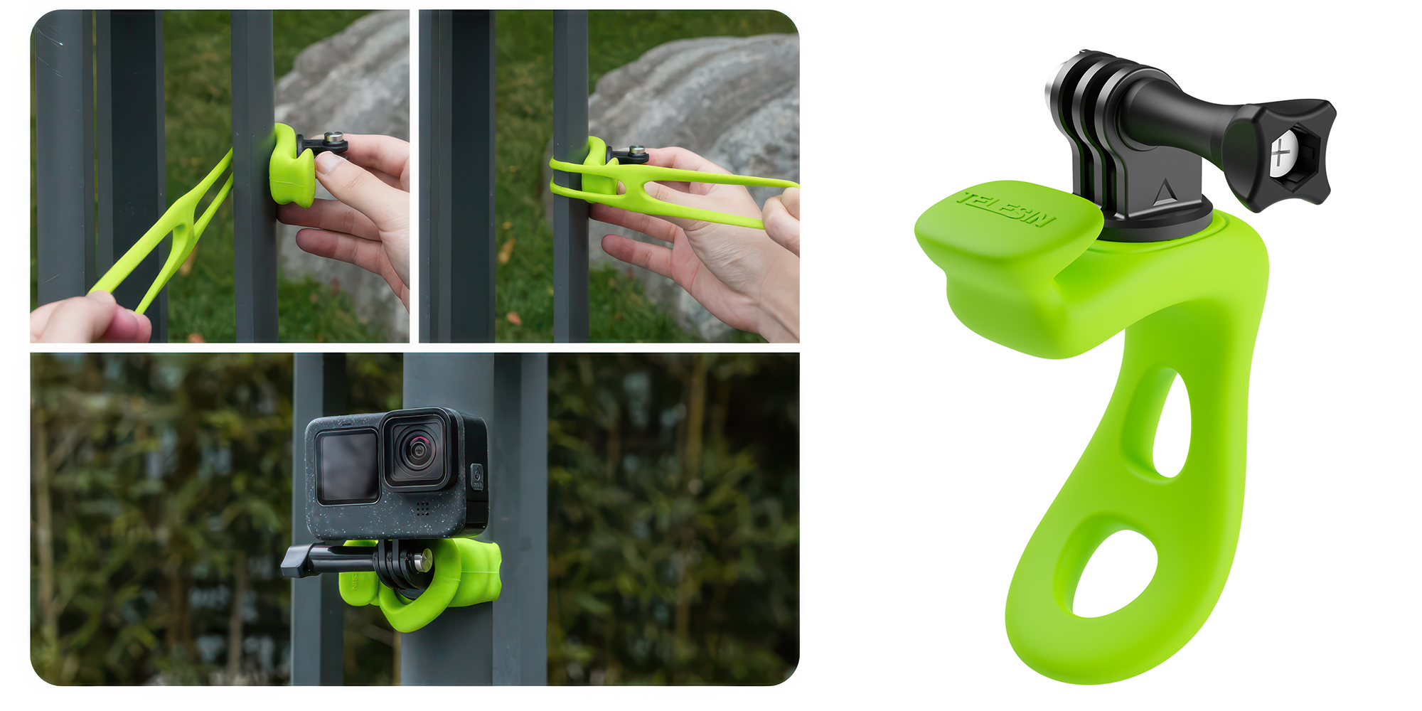 Mocowanie elastyczne Telesin TLQ-001 do kamer sportowych - czarne