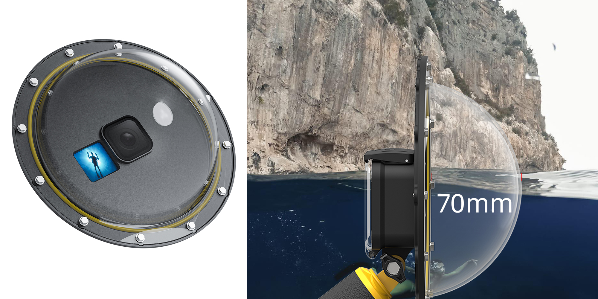 width=100% Obudowa wodoodporna Telesin GP-DMP-T09 do kamer GoPro Hero 9 / 10 / 11 / 12 / 13