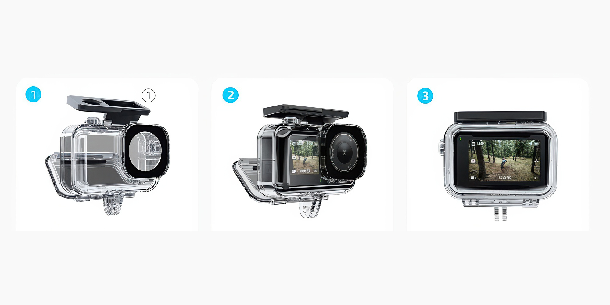 Obudowa wodoodporna Telesin OA-WTP-003 do kamer DJI Action 3 / 4 / 5 Pro