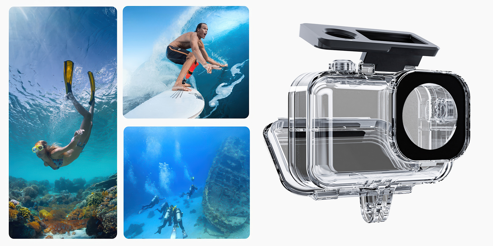 Obudowa wodoodporna Telesin OA-WTP-003 do kamer DJI Action 3 / 4 / 5 Pro