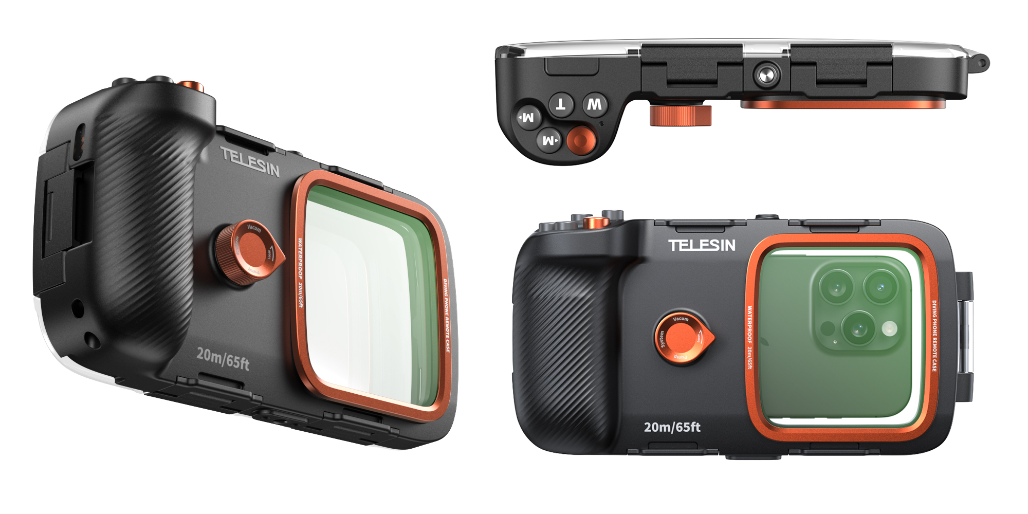 width=100% Obudowa wodoodporna Telesin P4-WTP-06 do smartfonów