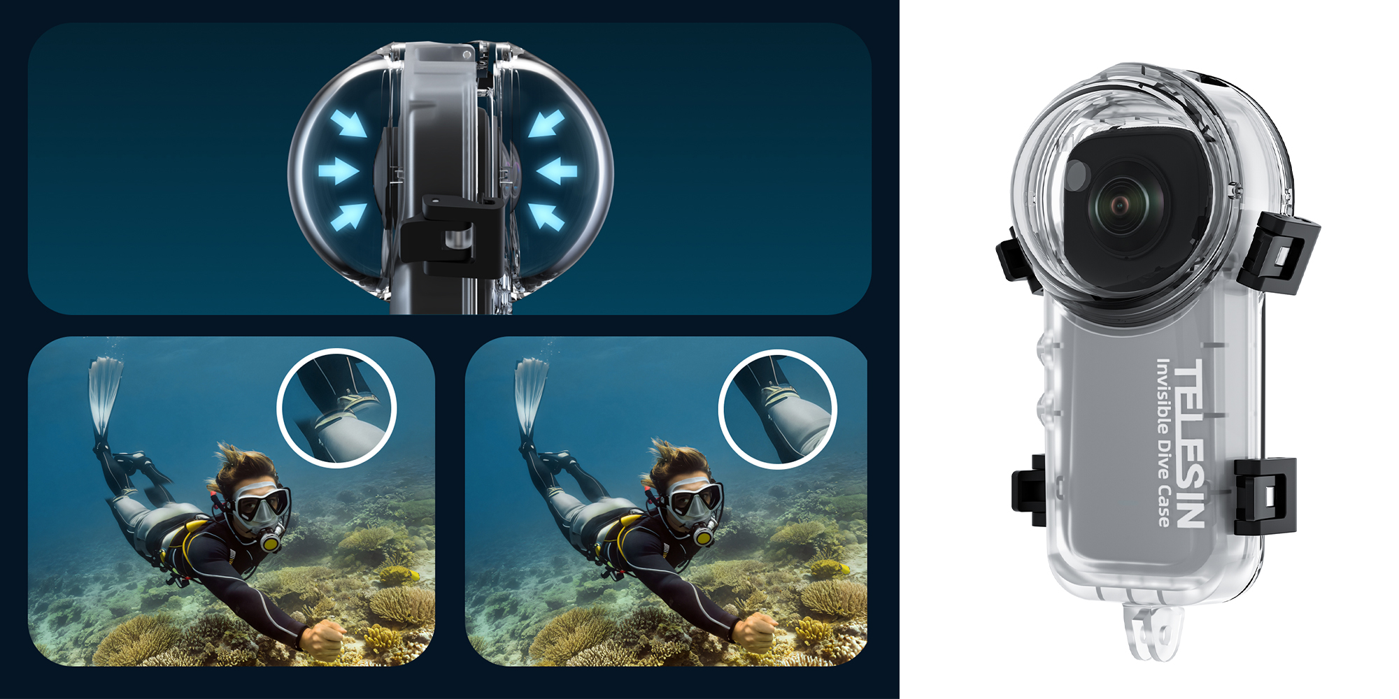 Obudowa wodoodporna Telesin S4-WTP-08-TIS do kamer Insta360 X4