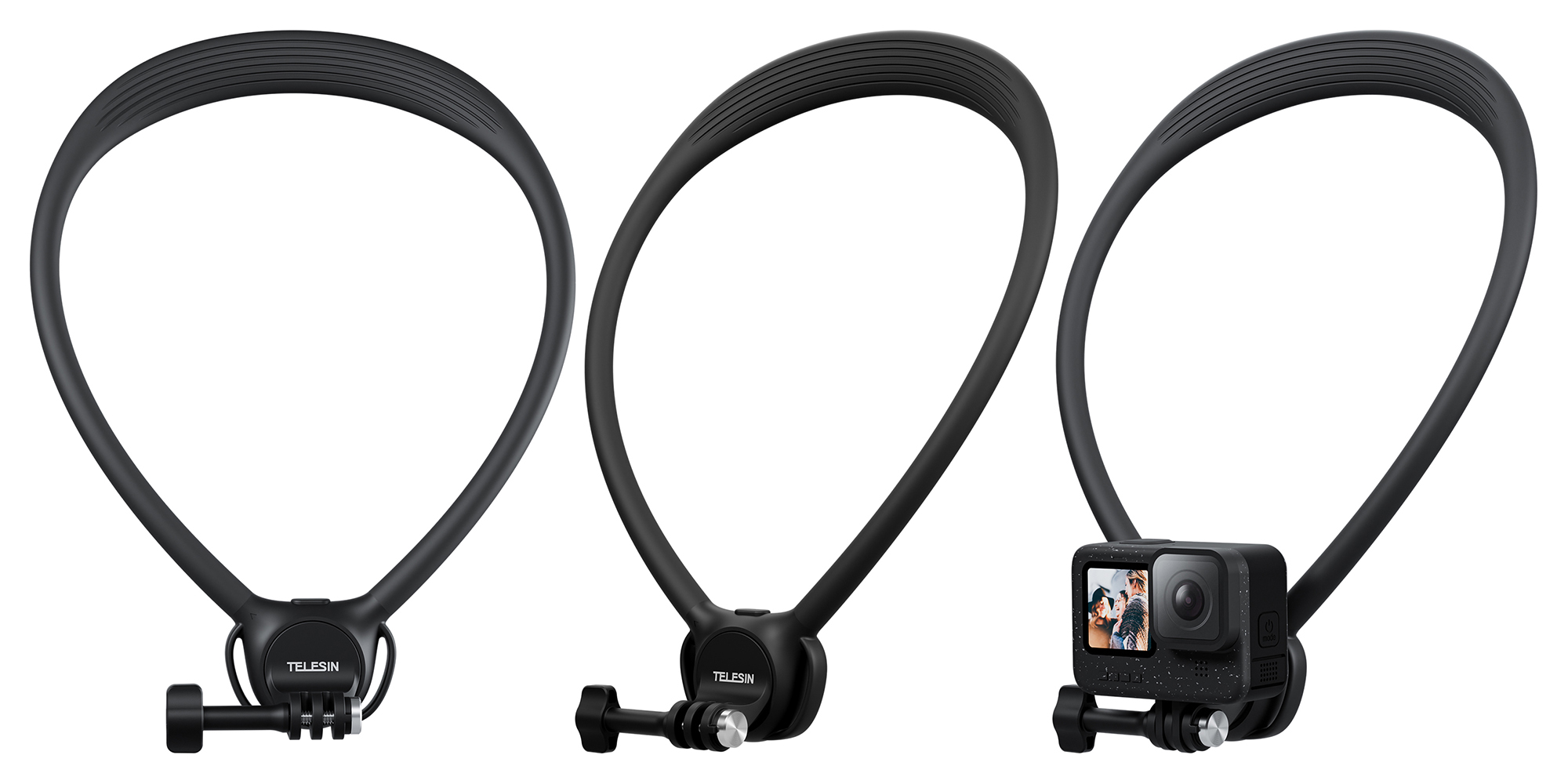 Opaska na szyję Telesin S2-HNB-09 do kamer sportowych - czarna