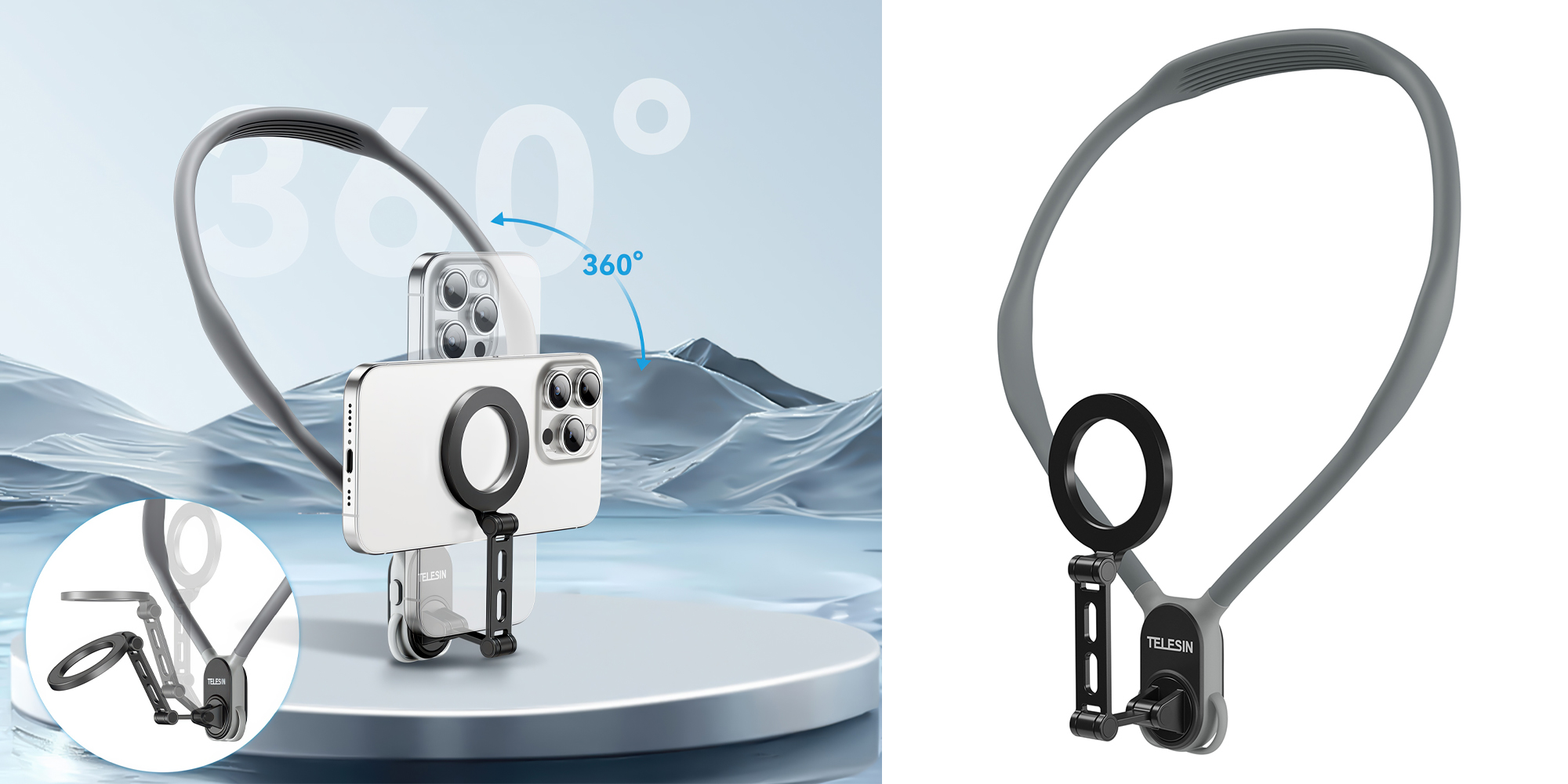Opaska na szyję z uchwytem magnetycznym Telesin MNM-002 do smartfonów