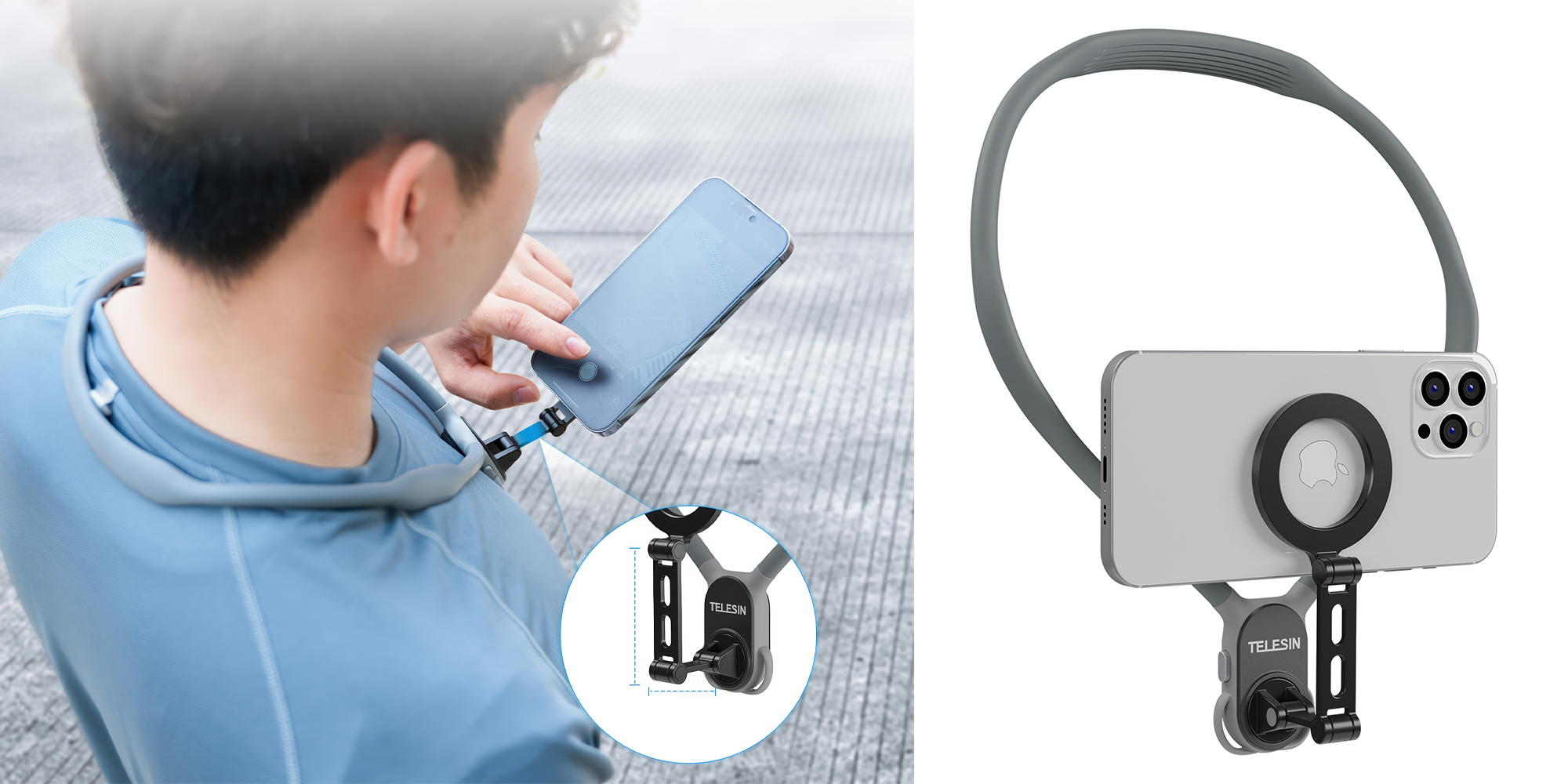 Opaska na szyję z uchwytem magnetycznym Telesin MNM-002 do smartfonów