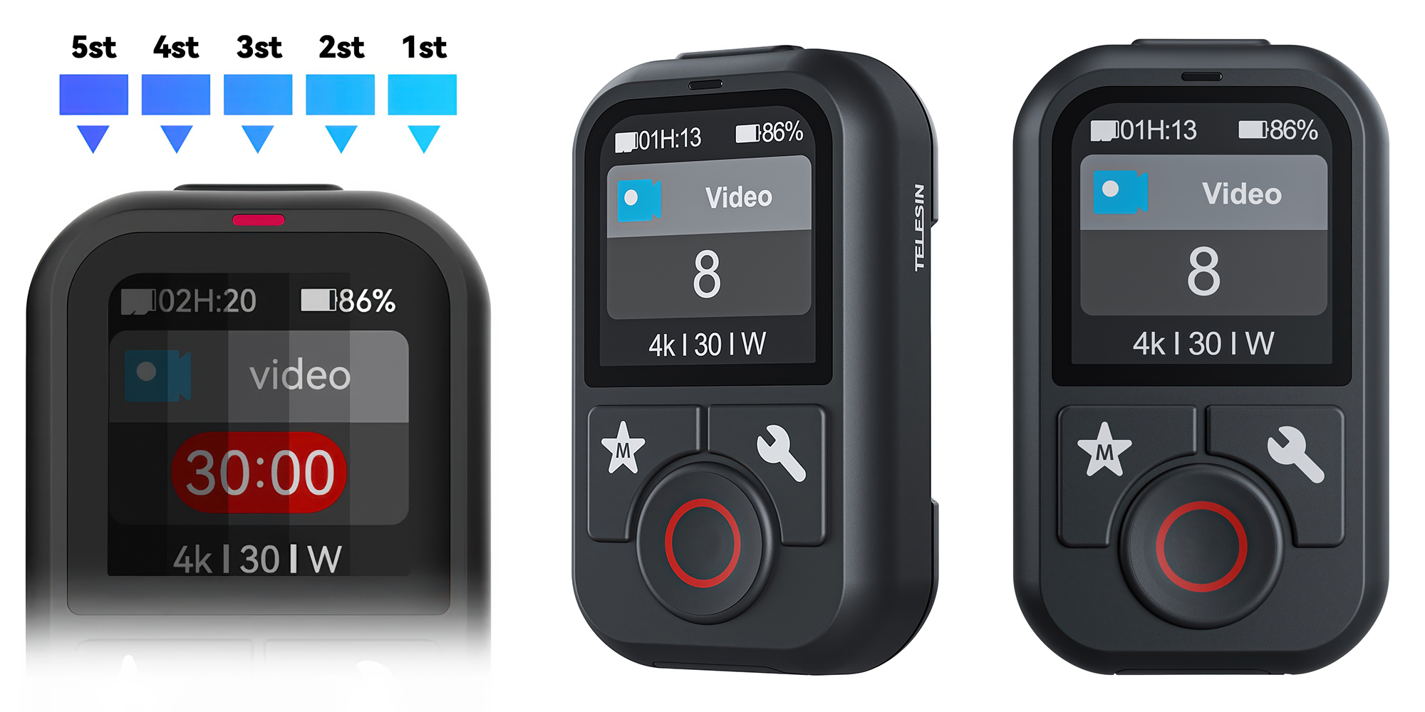 Pilot Telesin S5-RMT-01-TGP do kamer GoPro Hero 8 / 9 / 10 / 11 / 12 / 13 / Max