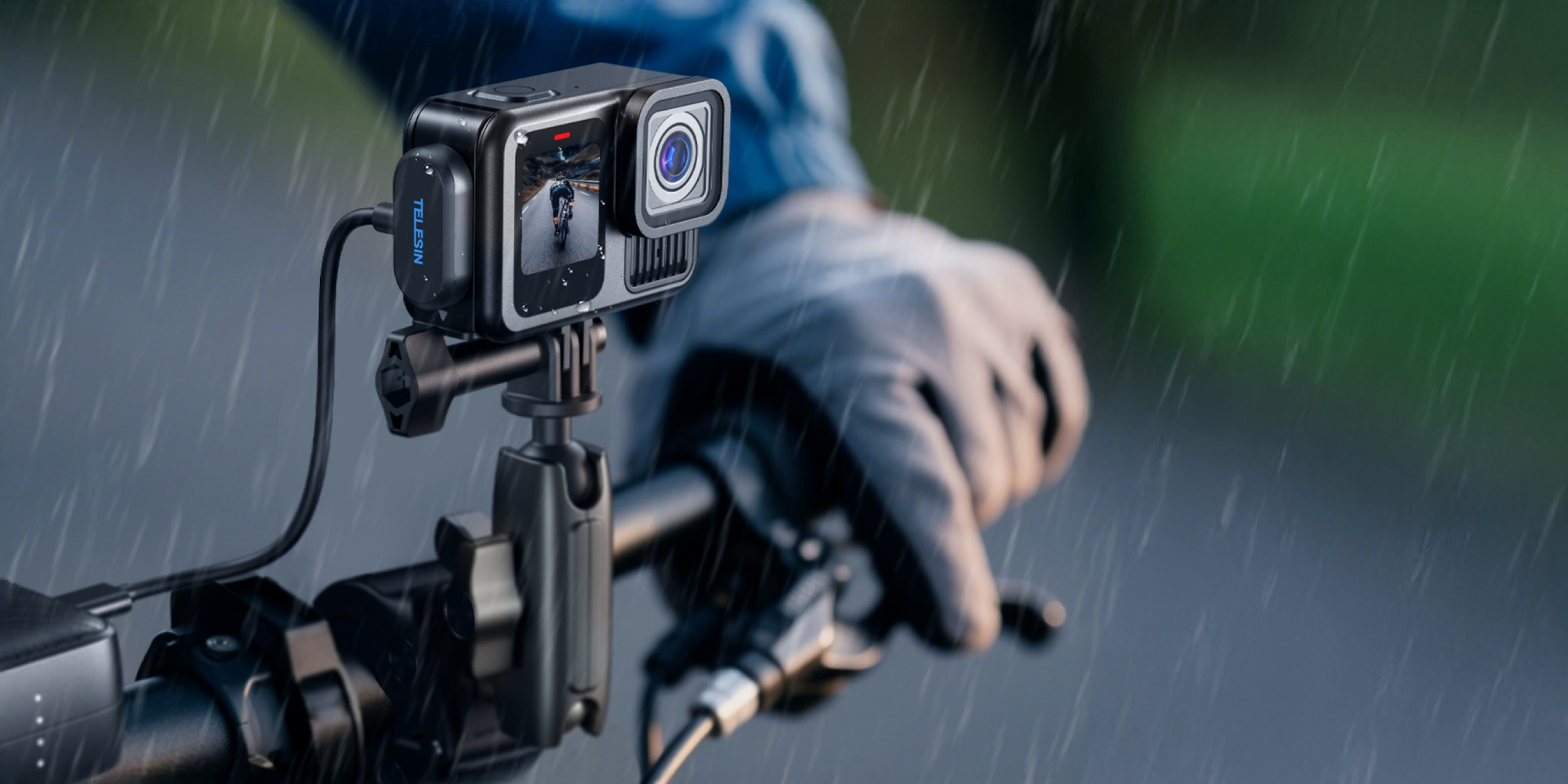 width=100% Pokrywa akumulatora Telesin S6-CLC-01-TGP z kablem magnetycznym do kamer GoPro 9 / 10 / 11 / 12 / 13