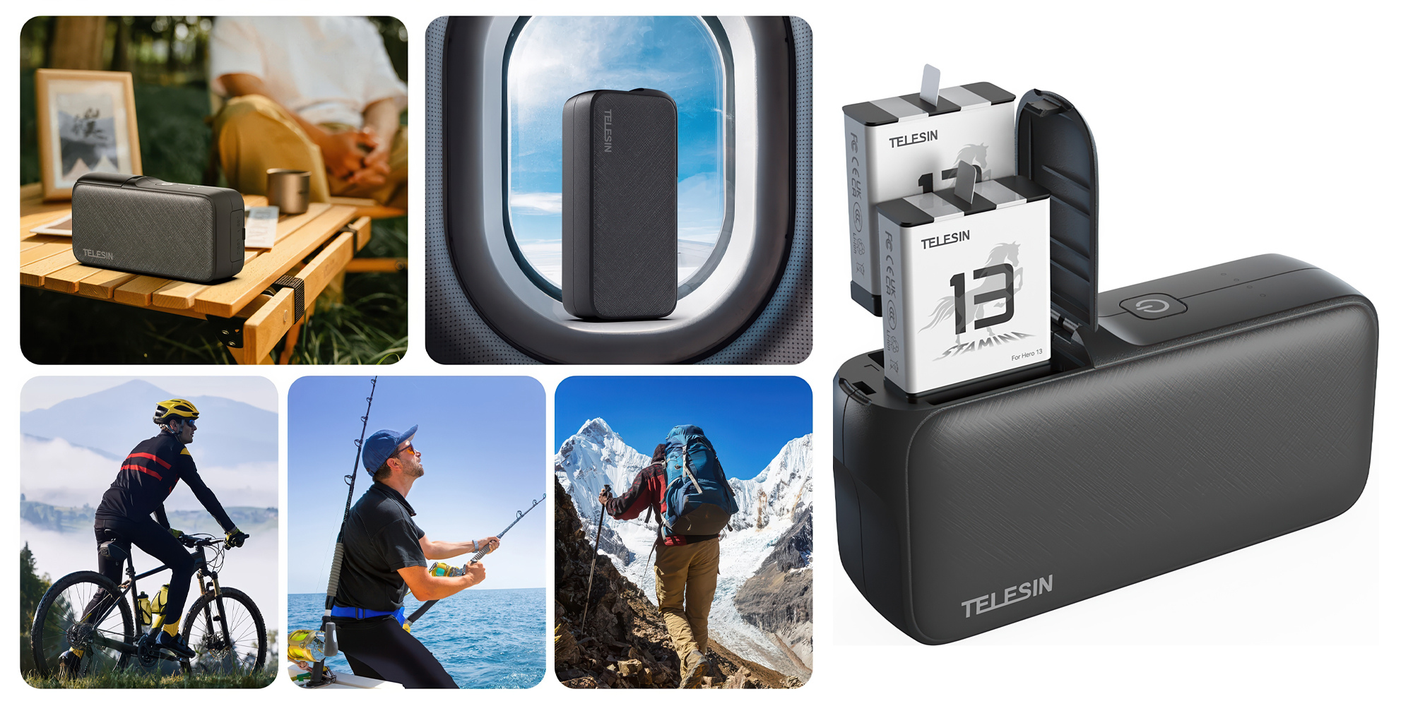 Power Bank Telesin S0-PB-01-TGP z wbudowaną ładowarką do akumulatorów GoPro Hero 13