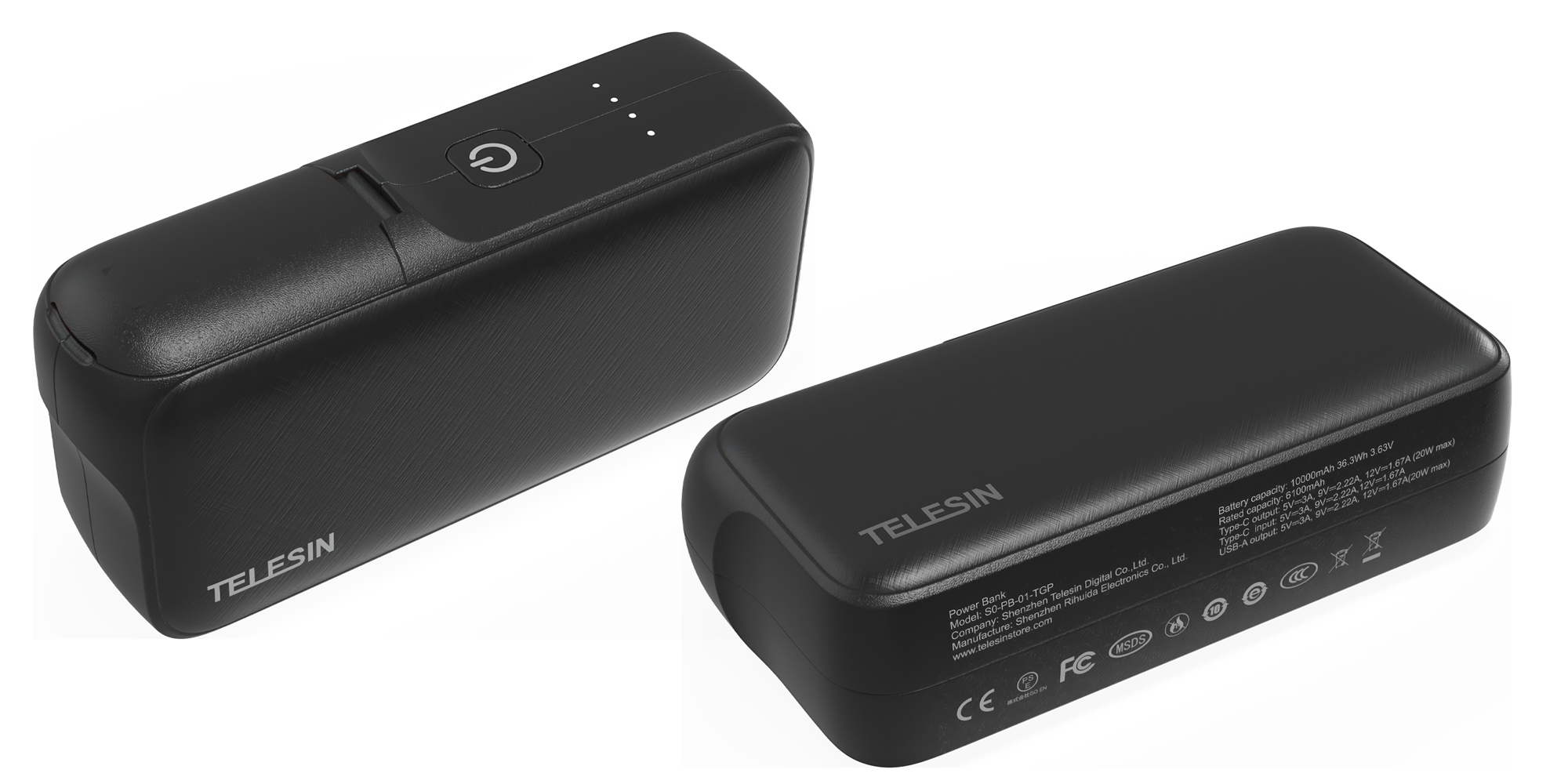 Power Bank Telesin S0-PB-01-TGP z wbudowaną ładowarką do akumulatorów GoPro Hero 13